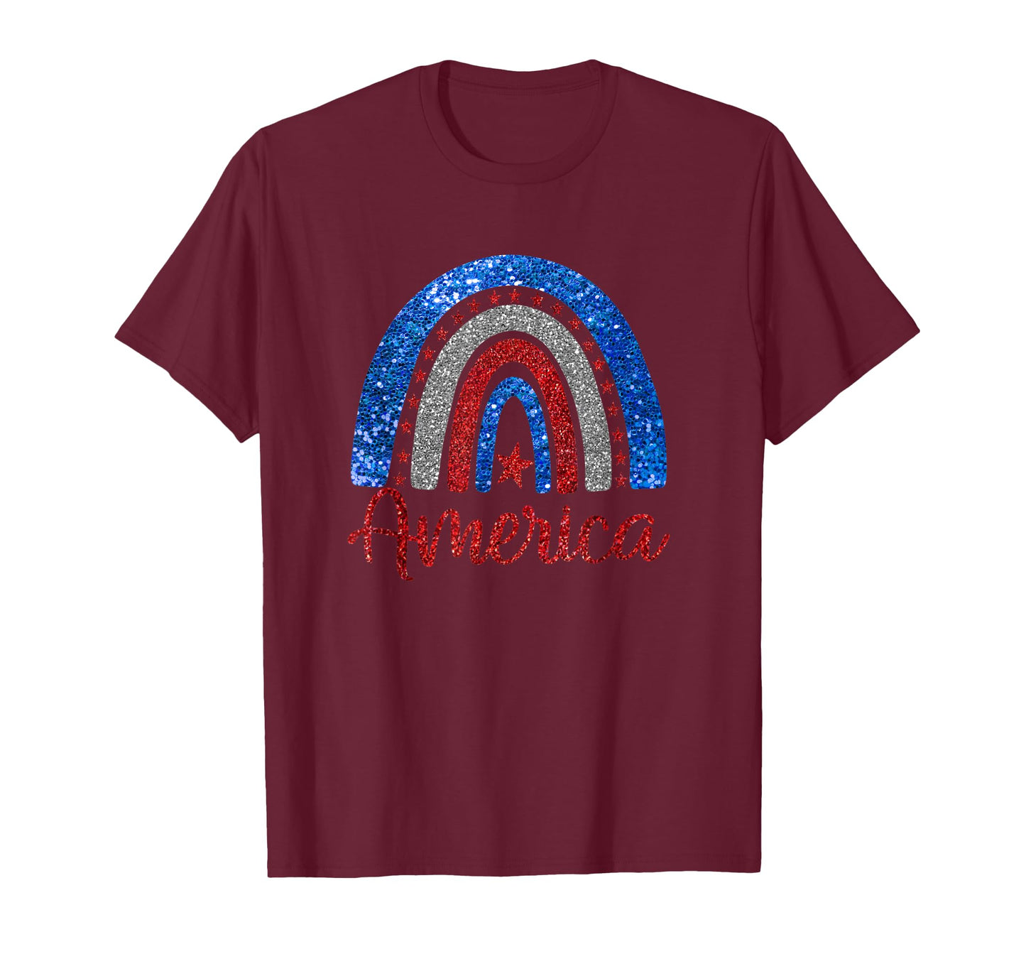 Patriotic Rainbow AMERICA Love USA Scandinavian Rainbow Art T-Shirt