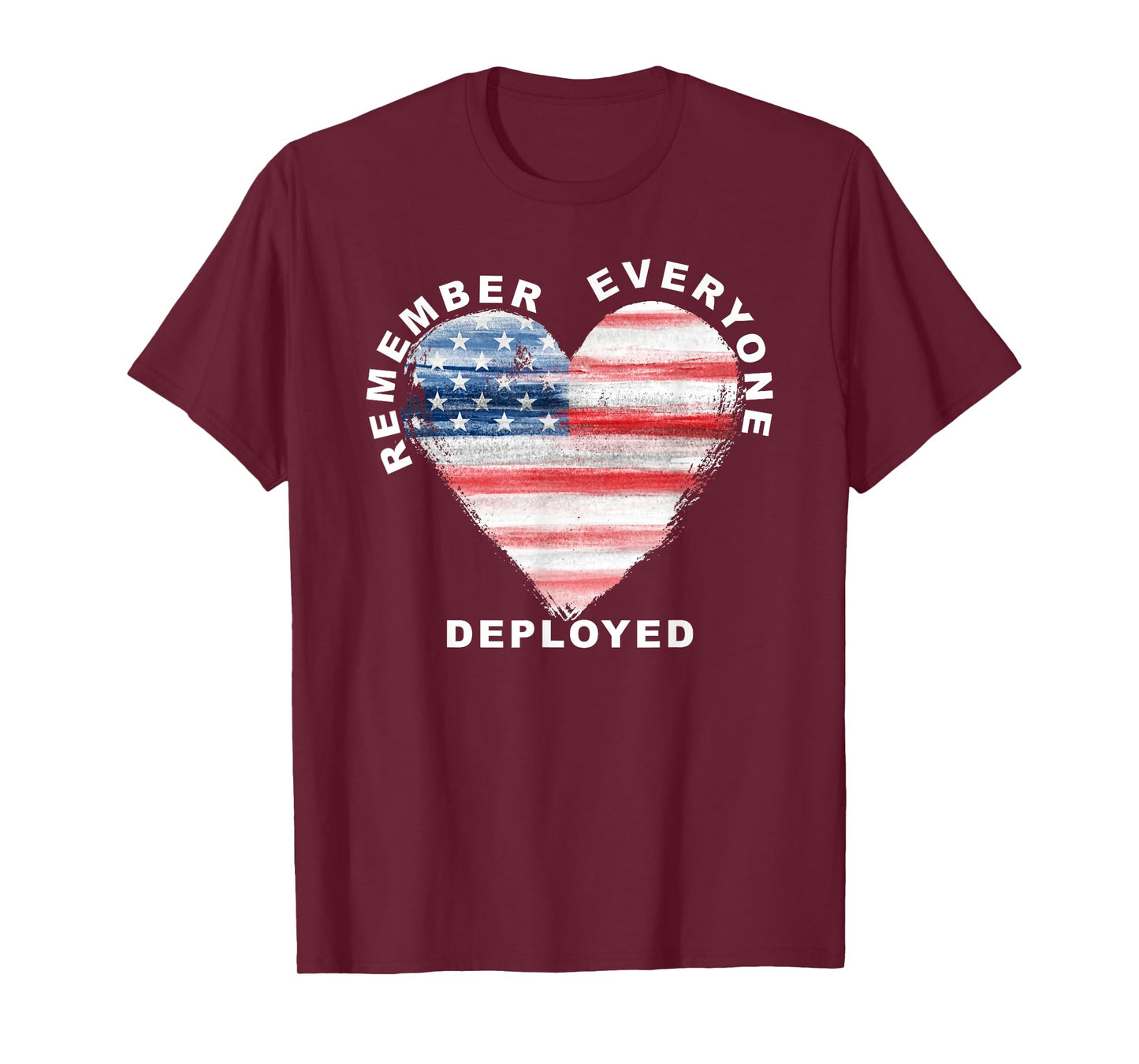 RED Friday Remember Everyone Deployed Military Heart Flag T-Shirt