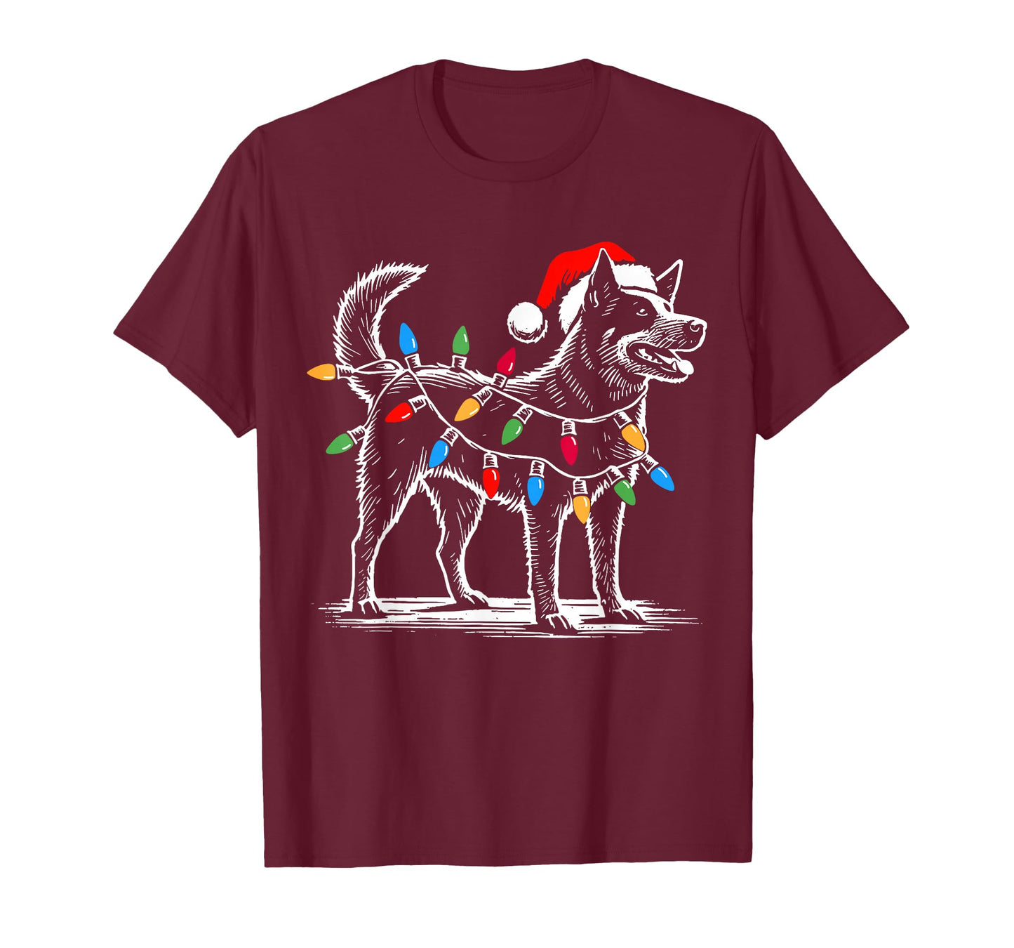 Blue Heeler Christmas Lights Decorations Xmas PJ Dog Lover T-Shirt