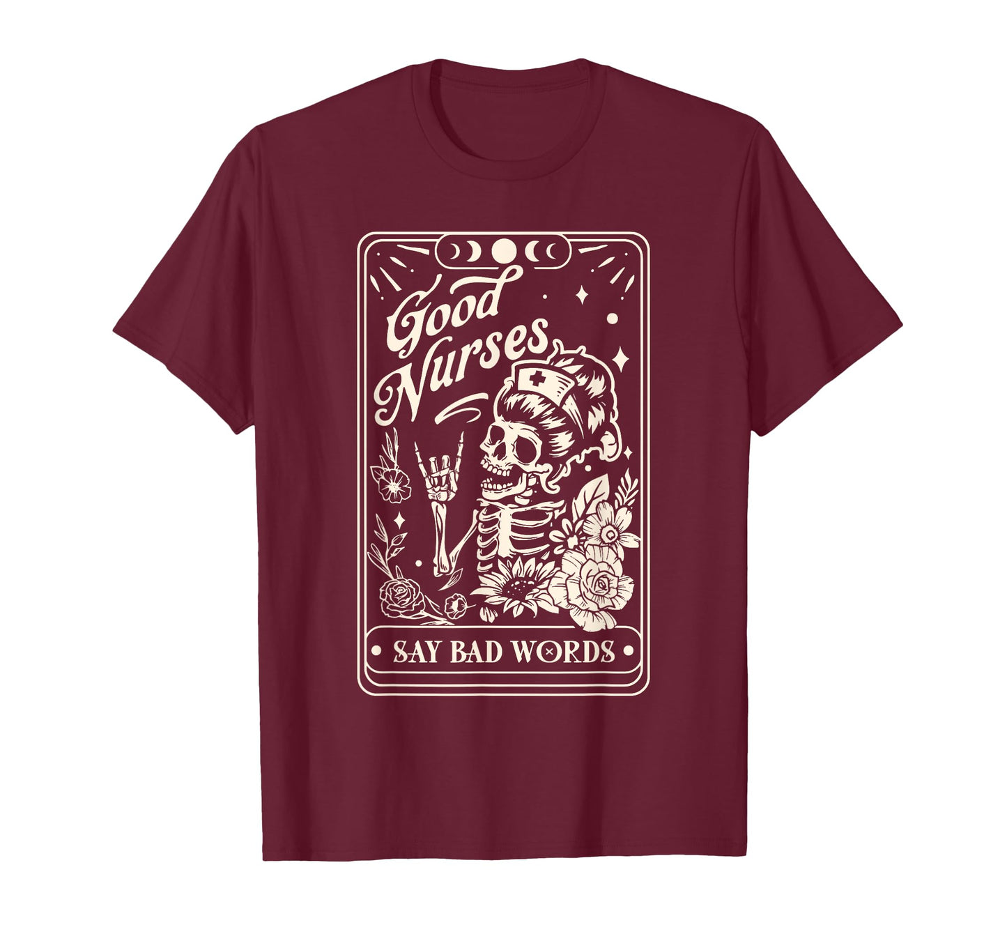 Registered Nurse Tarot Card Skeleton RN LPN Nursing Doctor T-Shirt