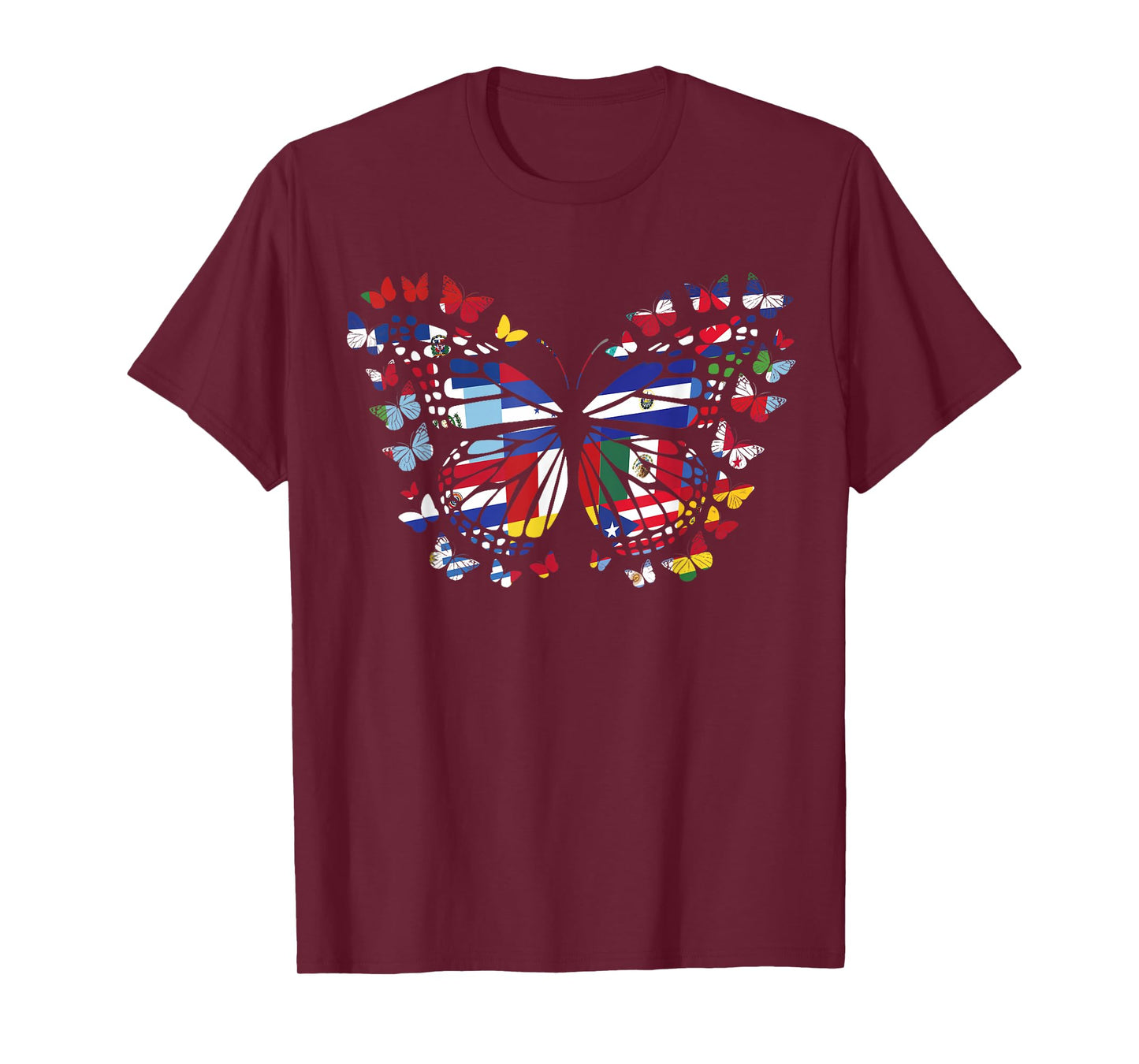 butterfly Hispanic Heritage Month Hispanic Flag T-Shirt