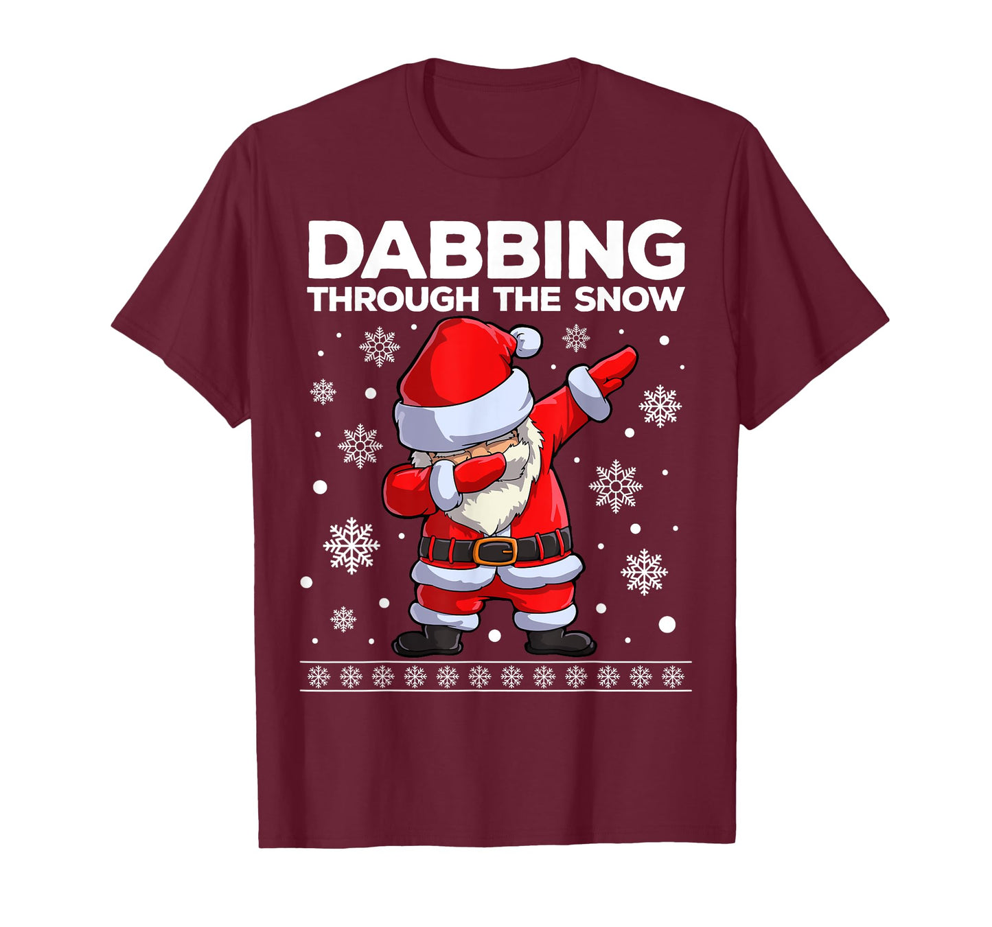 Christmas Santa Dabbing Through The Snow Xmas Boys Men Dab T-Shirt