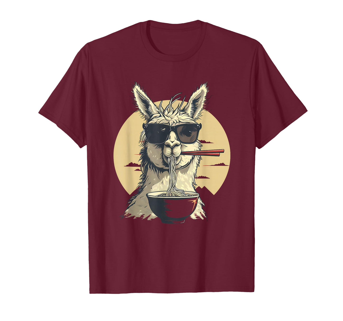 Llama Ramen Sunglasses Llama Ramen Bowl Ramen Noodles T-Shirt
