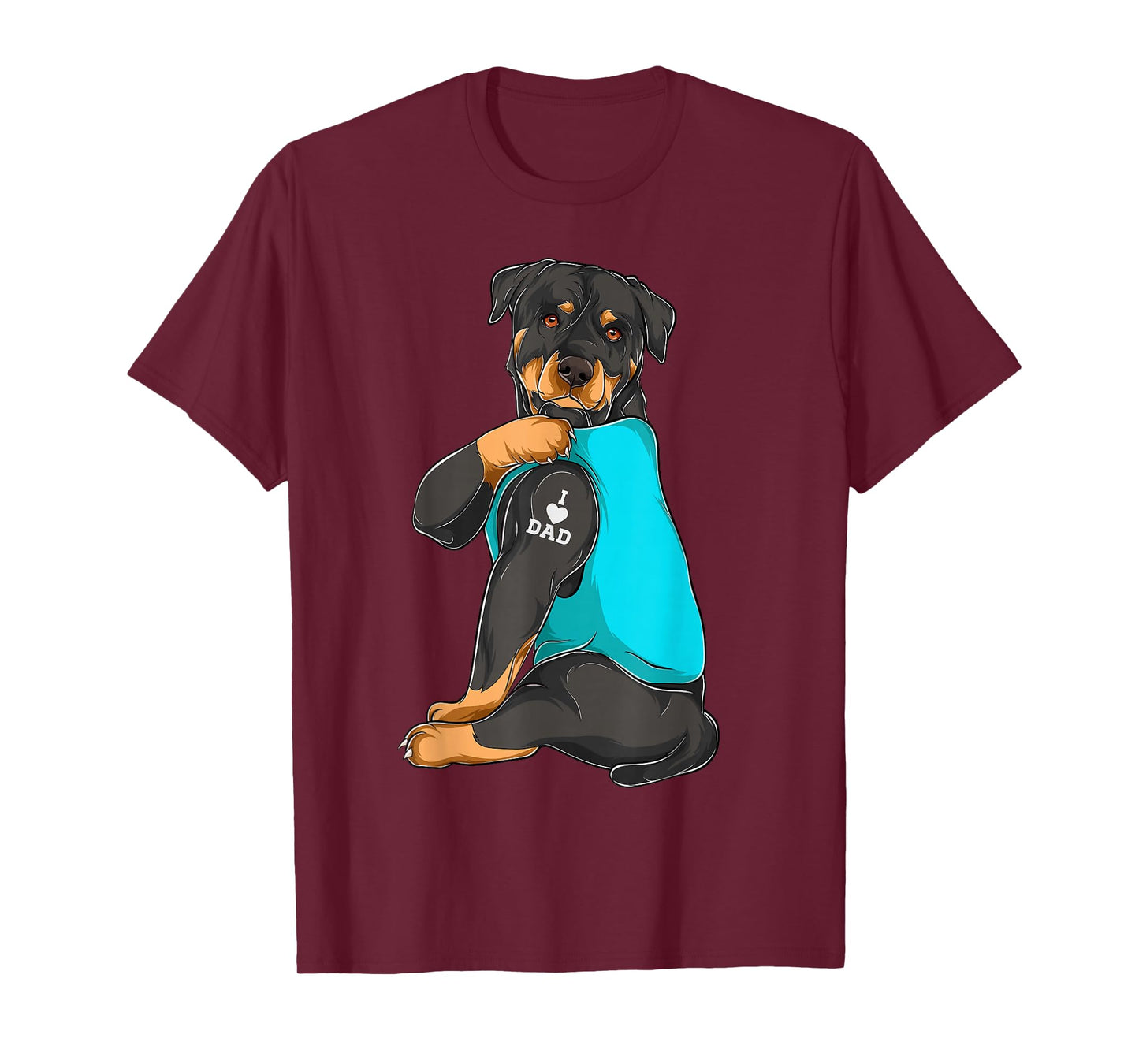 Rottweiler I Love Dad Tattoo Apparel, Dog Dad Gifts Dads T-Shirt