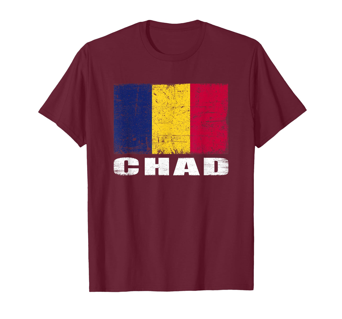 Chad Flag Design Grunge Country Flag Chad T-Shirt