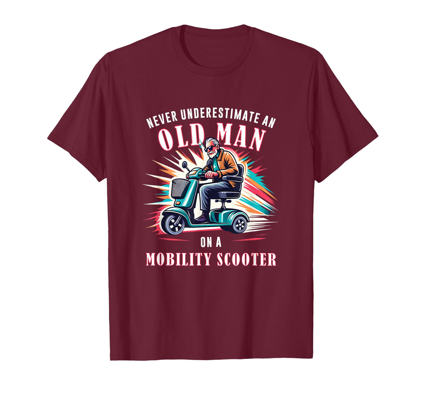 Funny Classic Old Man Mobility Scooter Rider T-Shirt