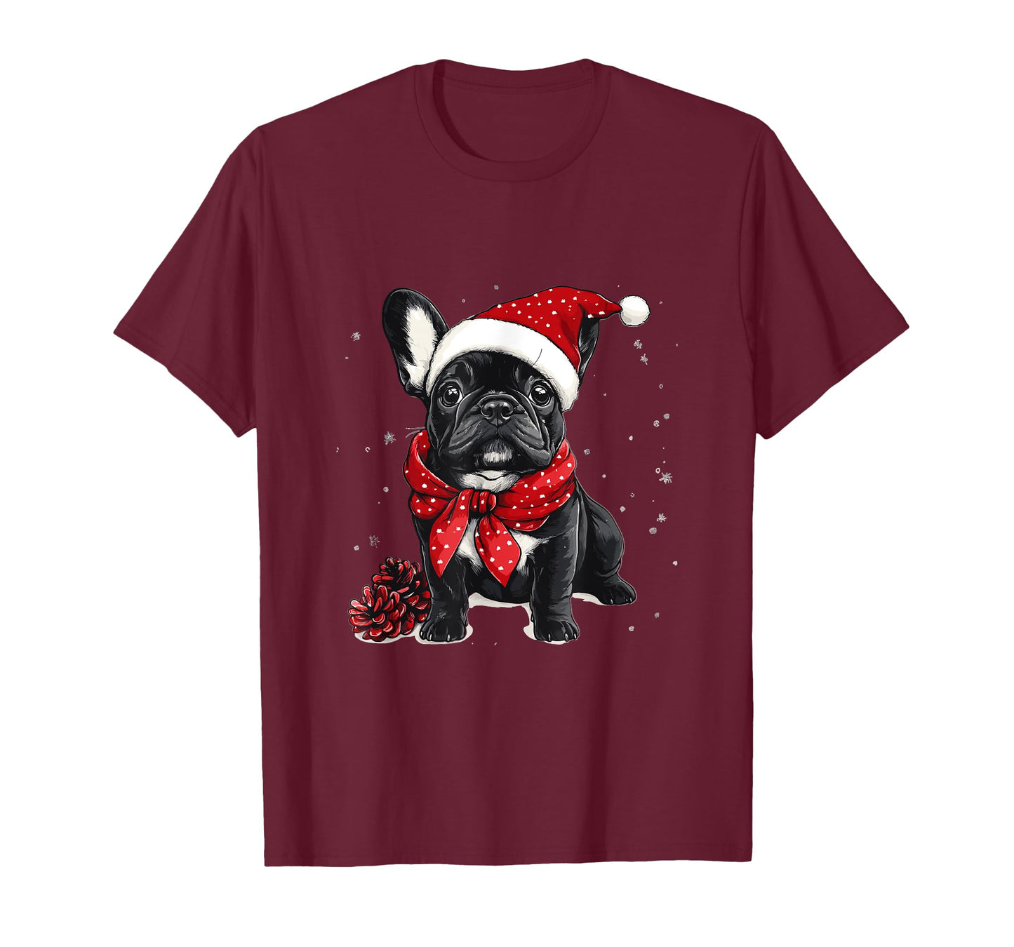 Cute French Bulldog Frenchie Dog Christmas Merry X-mas T-Shirt
