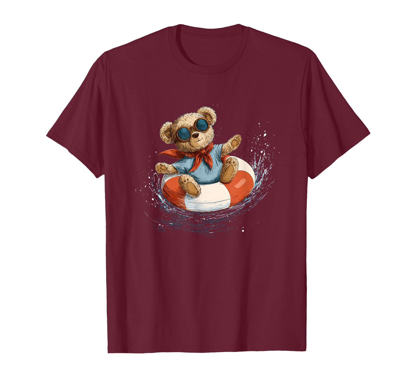 Pretty Pool Teddy Bear with Ring for Ocean and Vacation T-Shirt