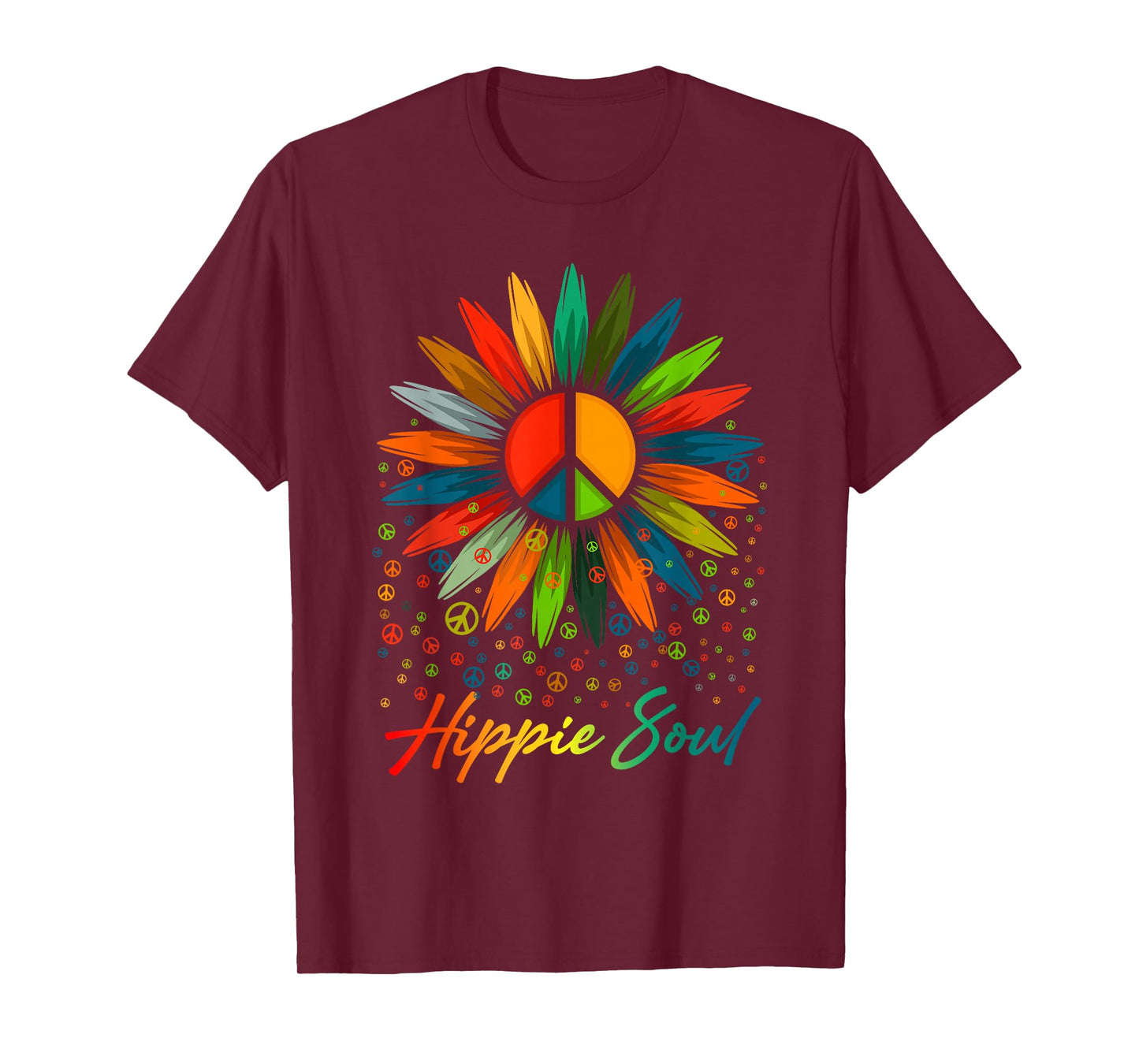 Hippie Soul Funny Peace Sign Daisy Flower Hippies Art Lovers T-Shirt