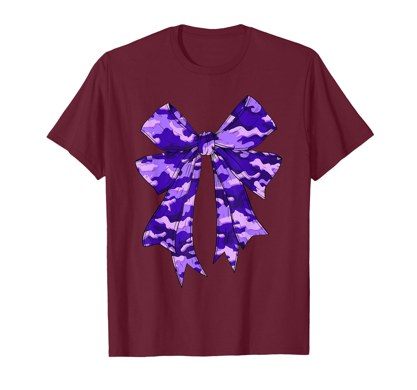 Purple Camouflage Camo Coquette Bow Hunting Kids Women Girls T-Shirt