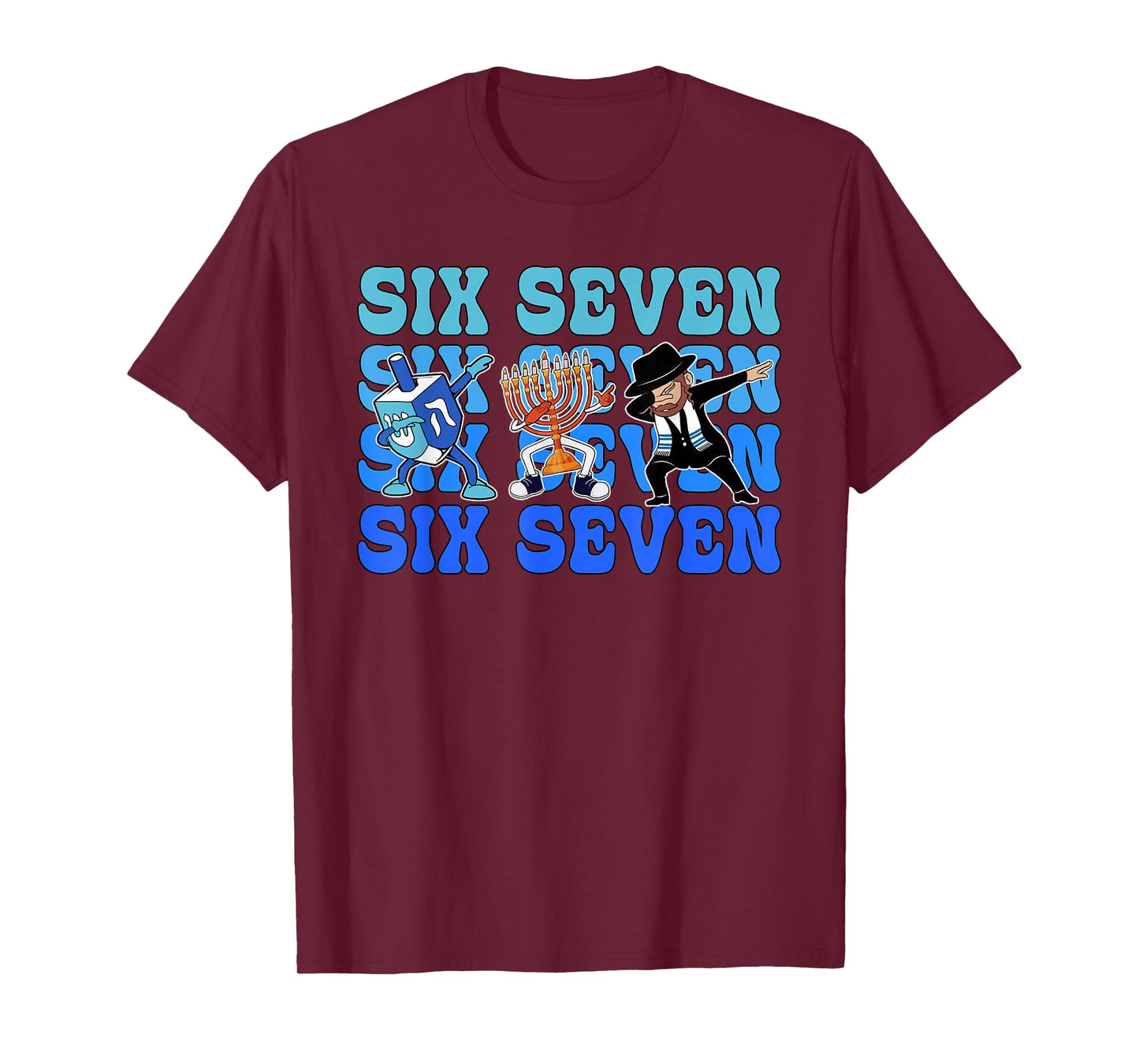 67 Hanukkah Meme Six Seven Dabbing Menorah Dreidel Jewish T-Shirt