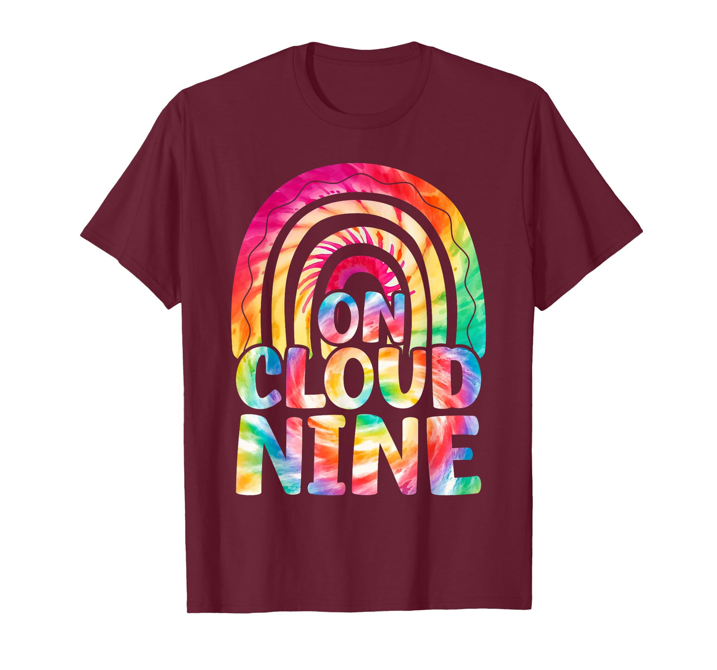 Retro On Cloud Nine Tie Dye Happy 9th Birthday 9 Years Old T-Shirt