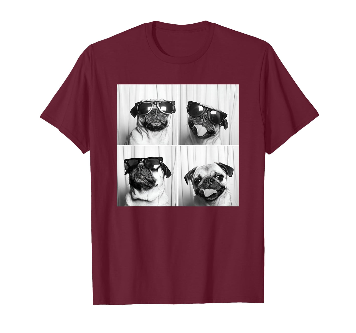 Cute Pug Face Pet Photobooth Cool Pug with Sunglasses T-Shirt