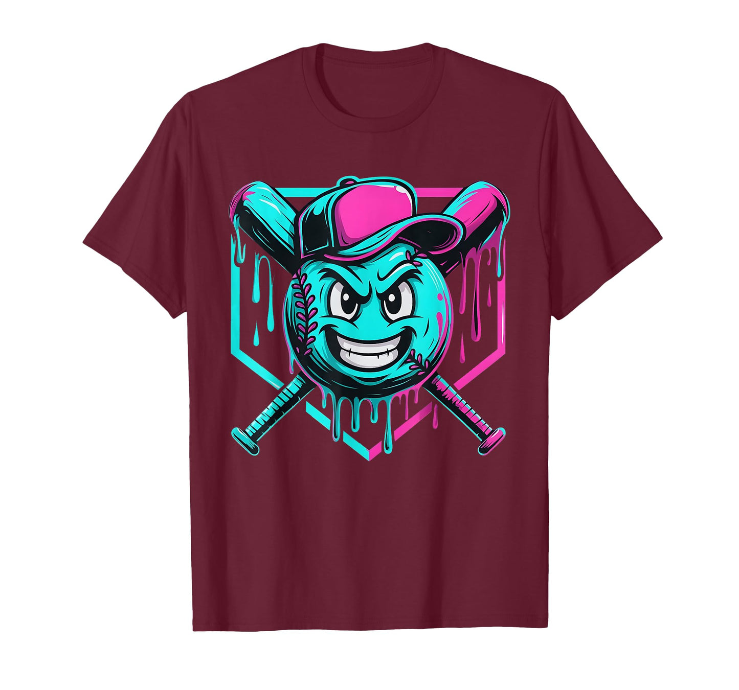 Baseball Home Plate Dripping Stuff Ice Cream Drip Youth Boys T-Shirt