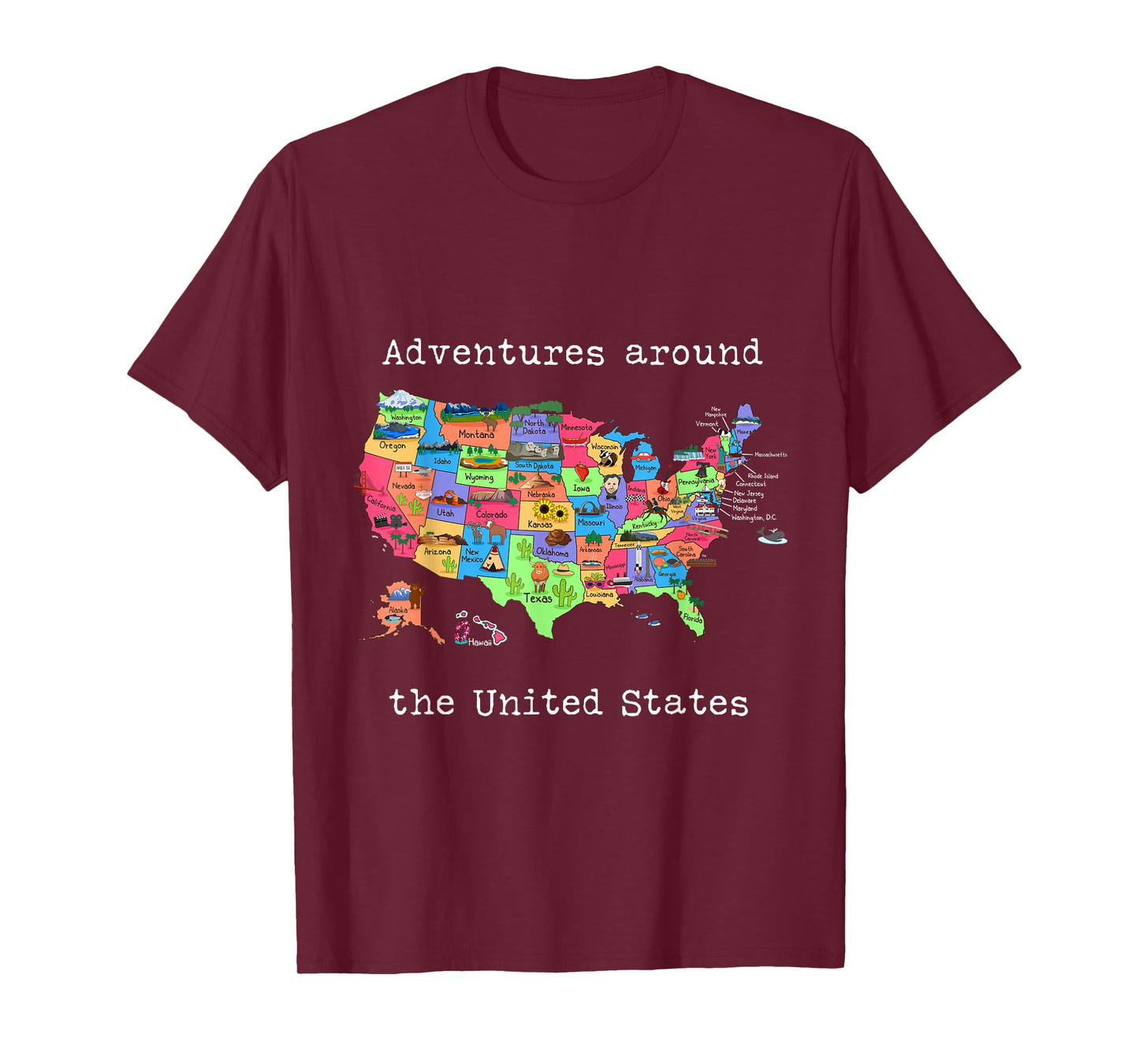 United States Design - Travel America USA Map T-Shirt