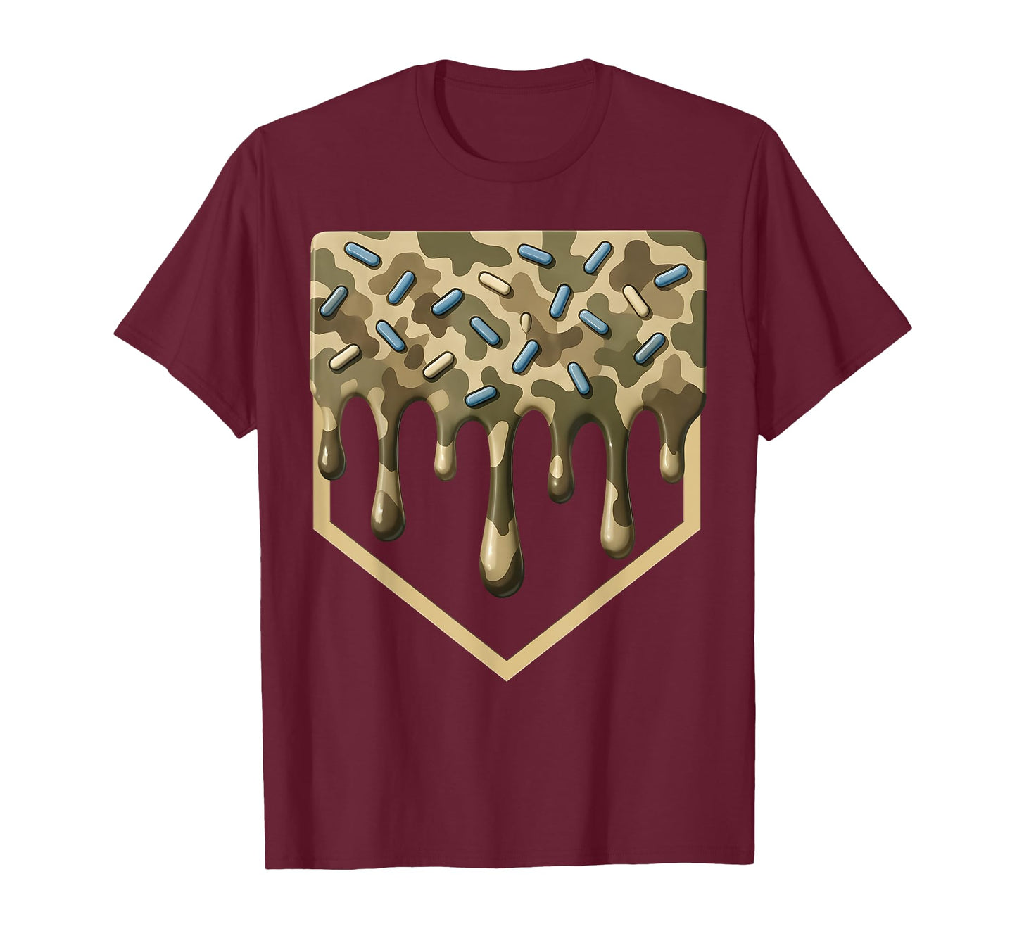 Baseball Drip Camo Home Plate Boys Sports Cool Game Day T-Shirt