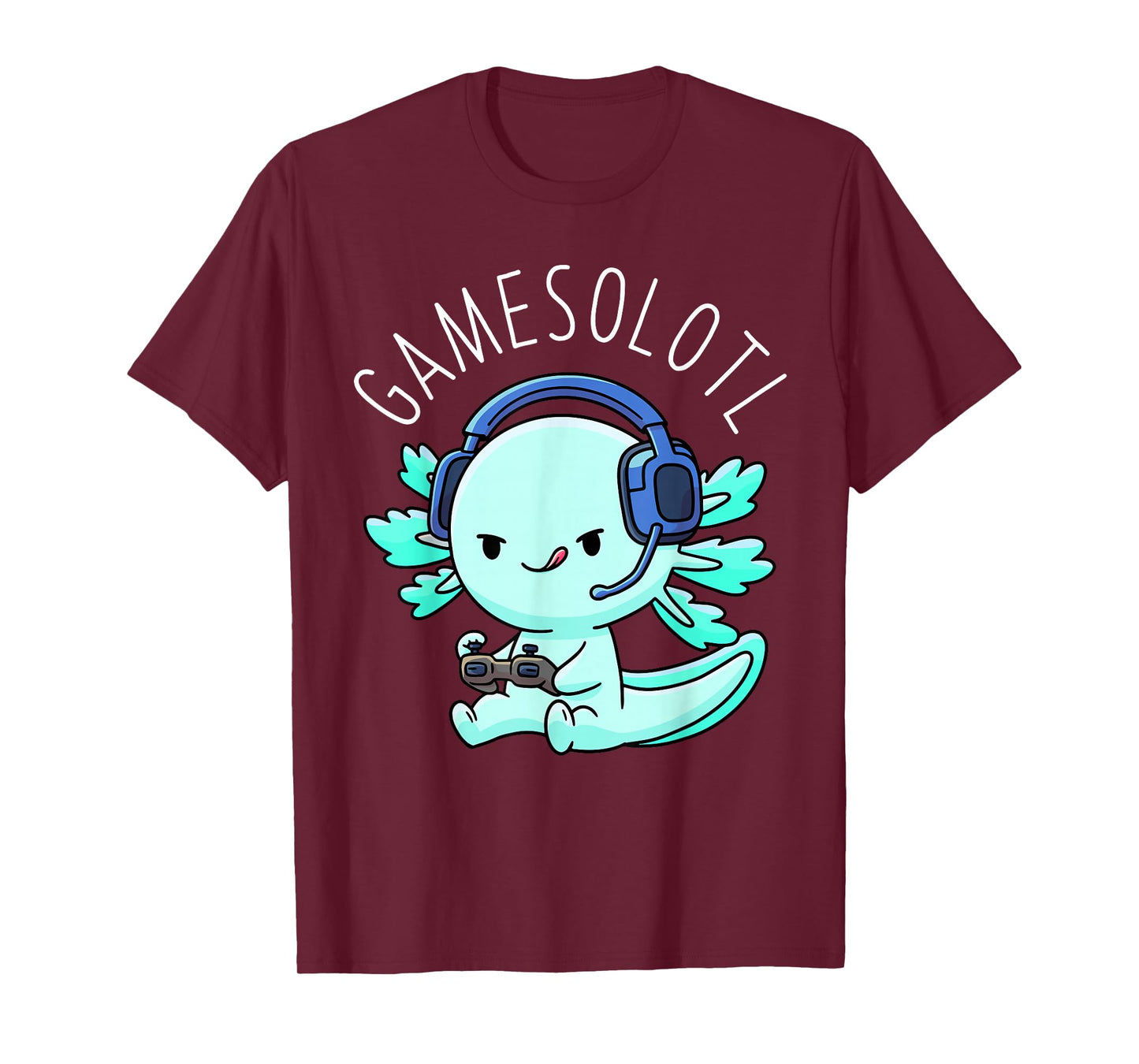 Gamesolotl Axolotl Gamer Anime Gifts Kawaii Boys Girls T-Shirt Small