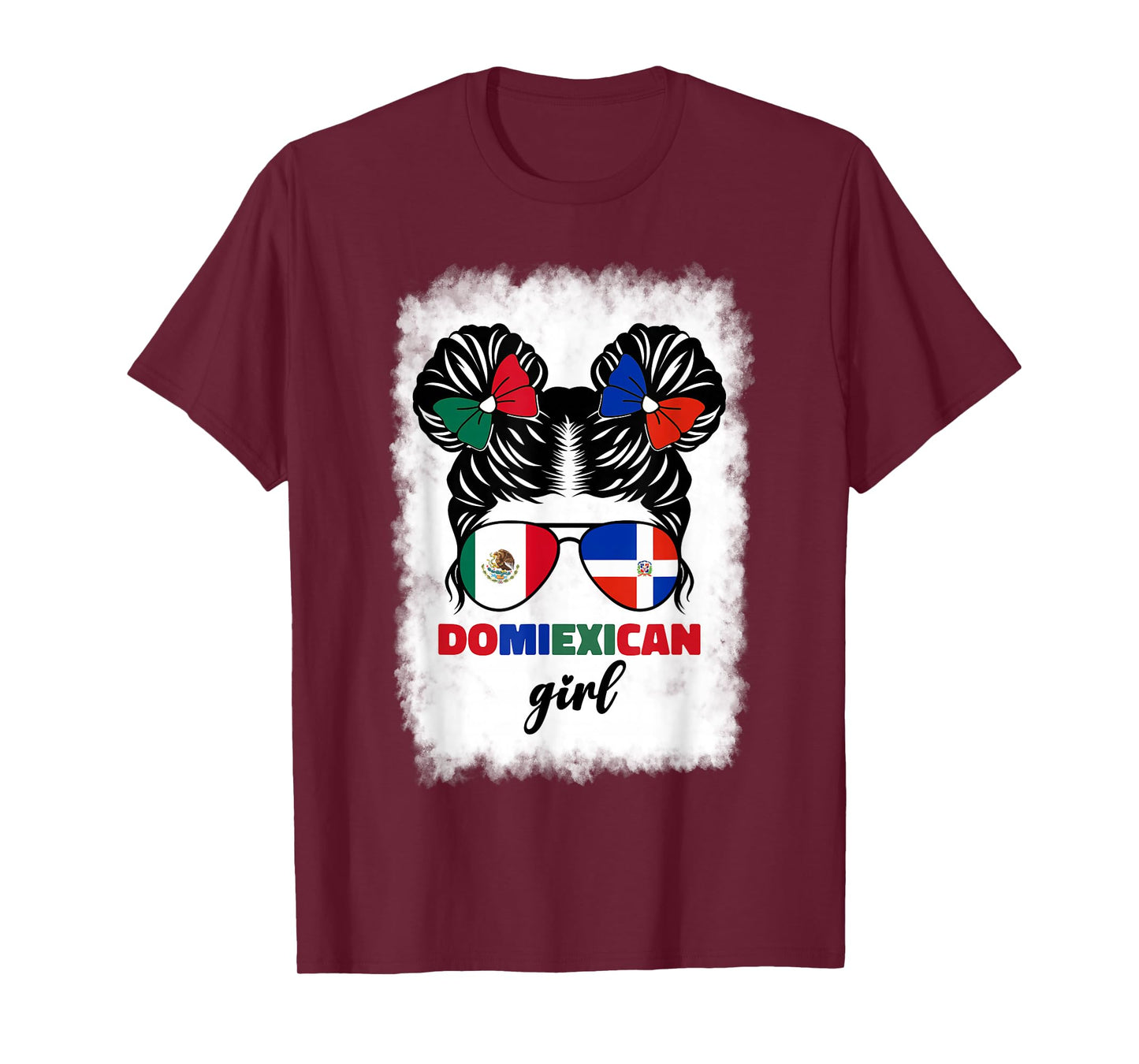 Half Mexican And Dominican Mexico Dominicana Flag Girl Kids T-Shirt