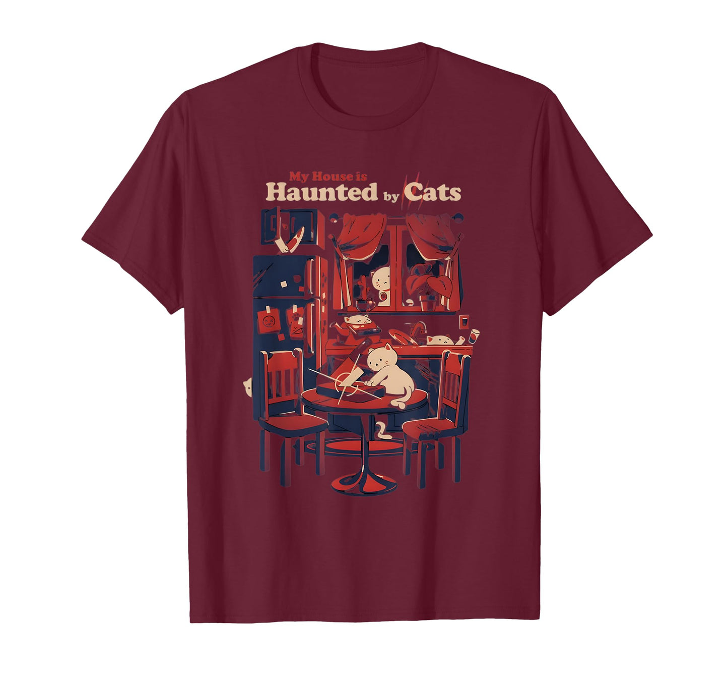 My House Is Haunted By Cats Funny Cat Lover Spooky Halloween T-Shirt