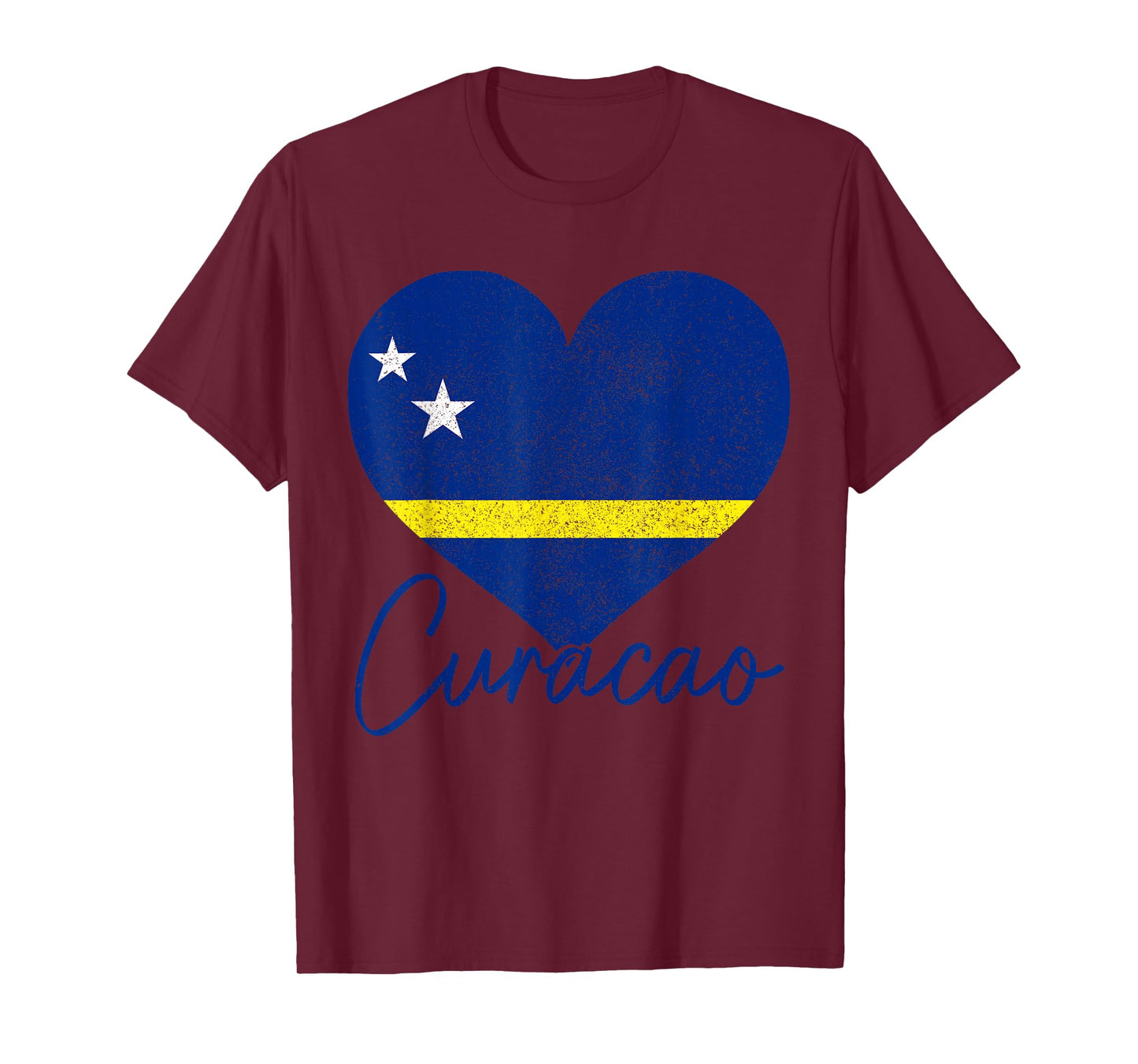 Curacao Flag Heart Caribbean Souvenir T-Shirt