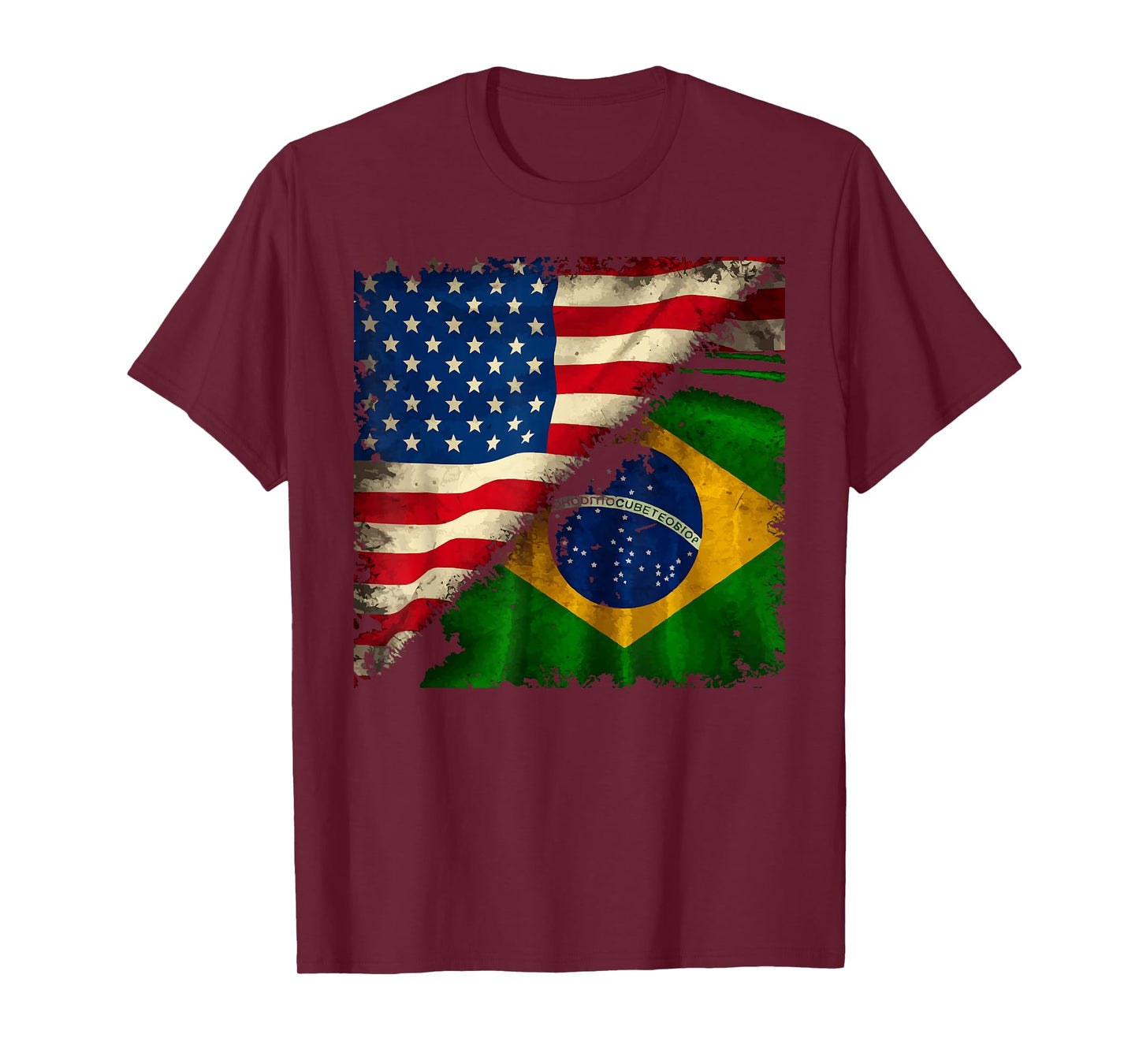 Half American Half Brazilian USA Flag Brazil America T-Shirt
