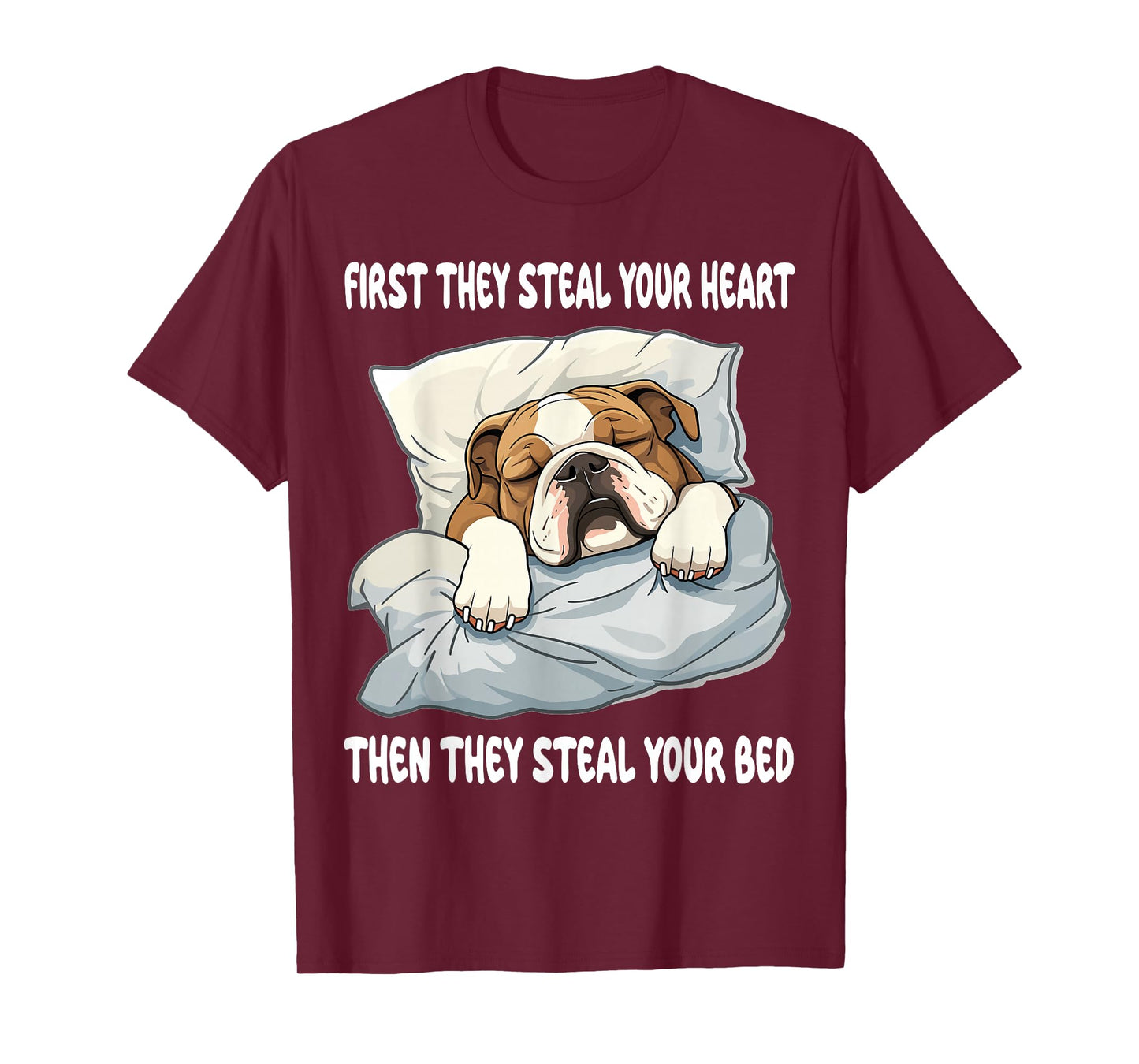 English Bulldog Sleeping Pajamas Nightgown T-Shirt
