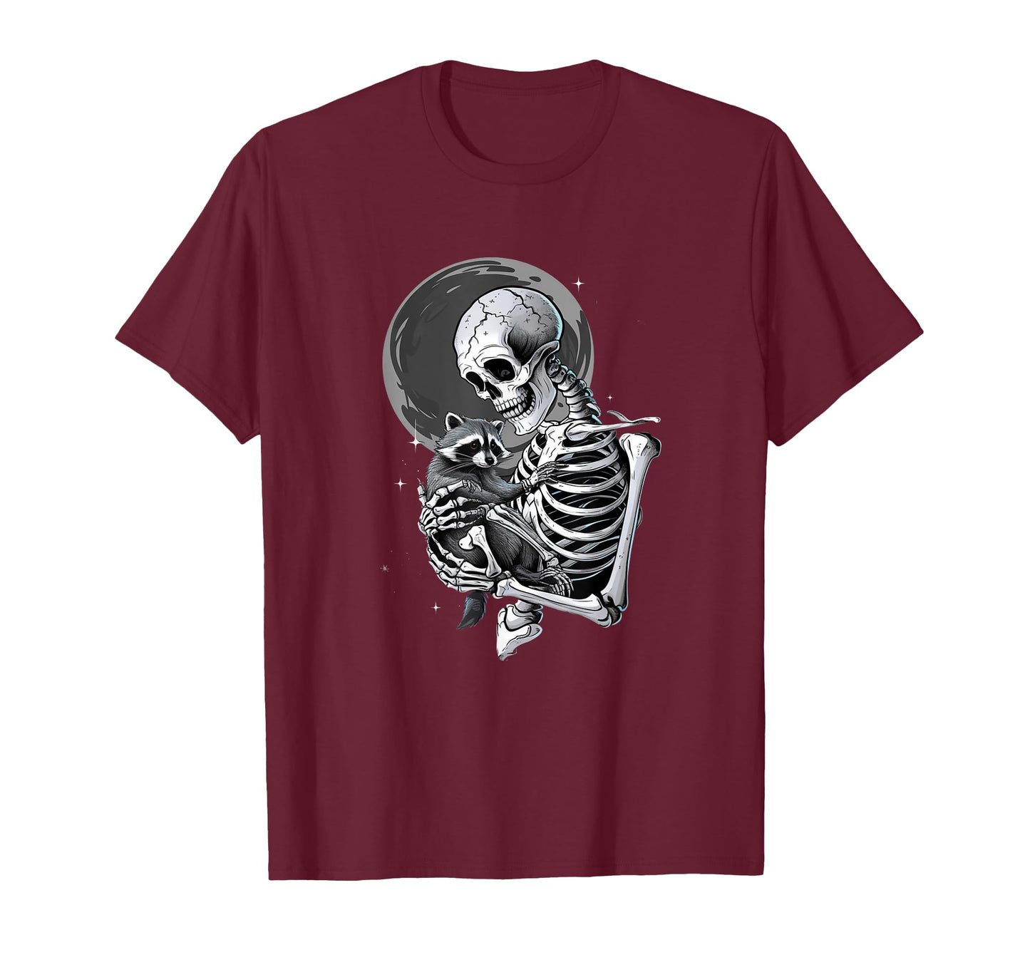 Raccoon Skull Cute Skeleton Halloween Men Women Kids T-Shirt