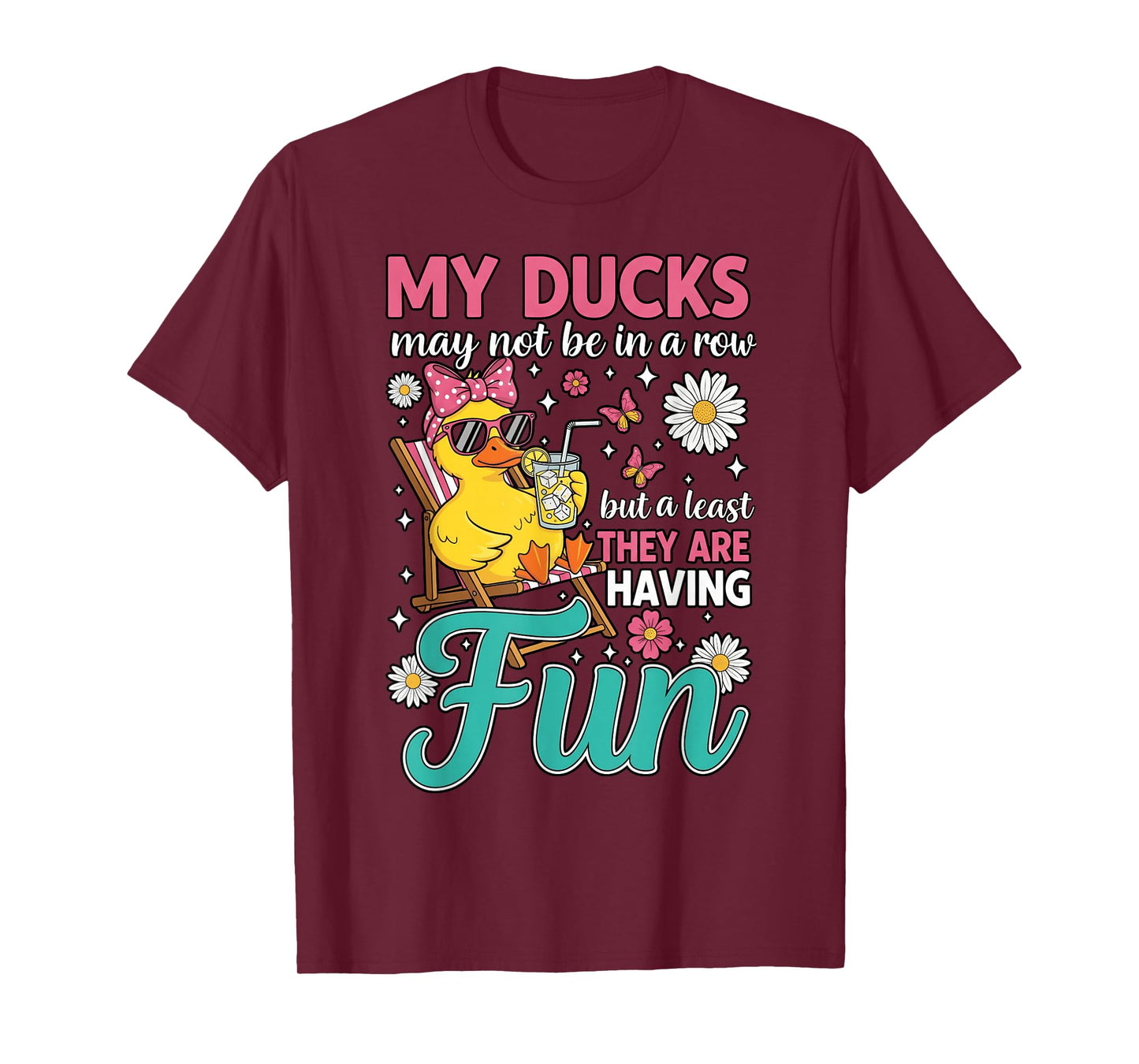 Funny Ducks Not in a Row Sarcastic Funny Mental Health T-Shirt