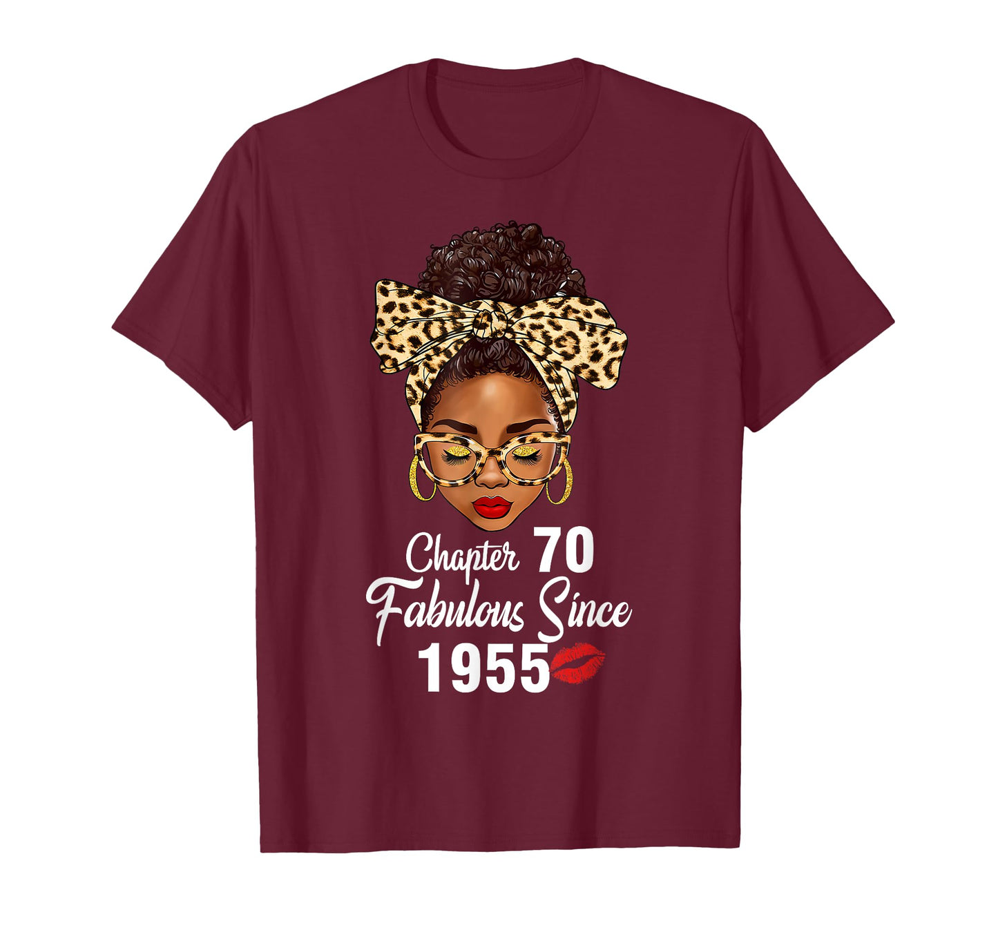 Chapter 70 Fabulous Since 1955 70th Birthday Women Leopard T-Shirt
