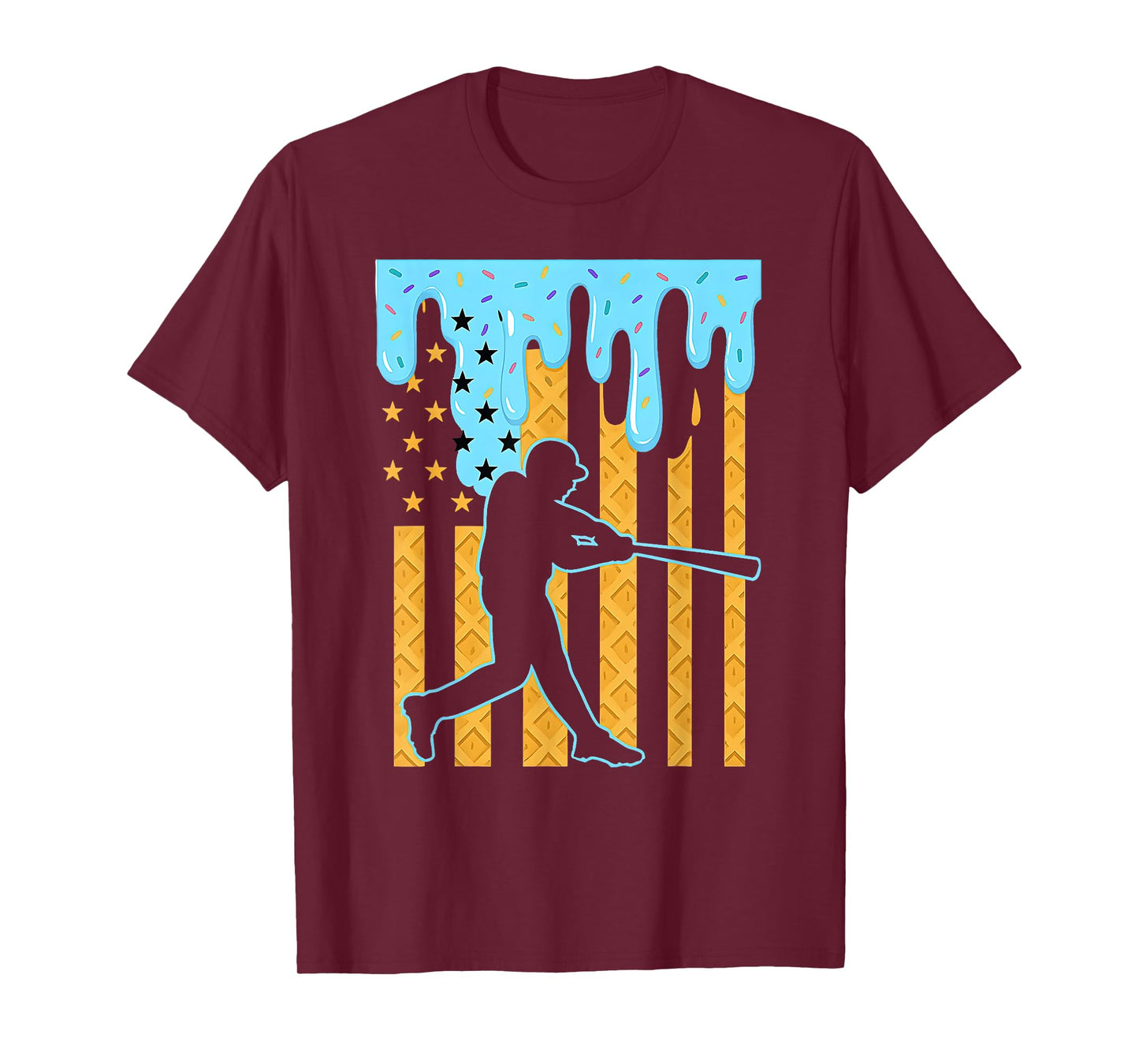 Baseball Flag US Drip Ice Cream Drip Youth Boys T-Shirt