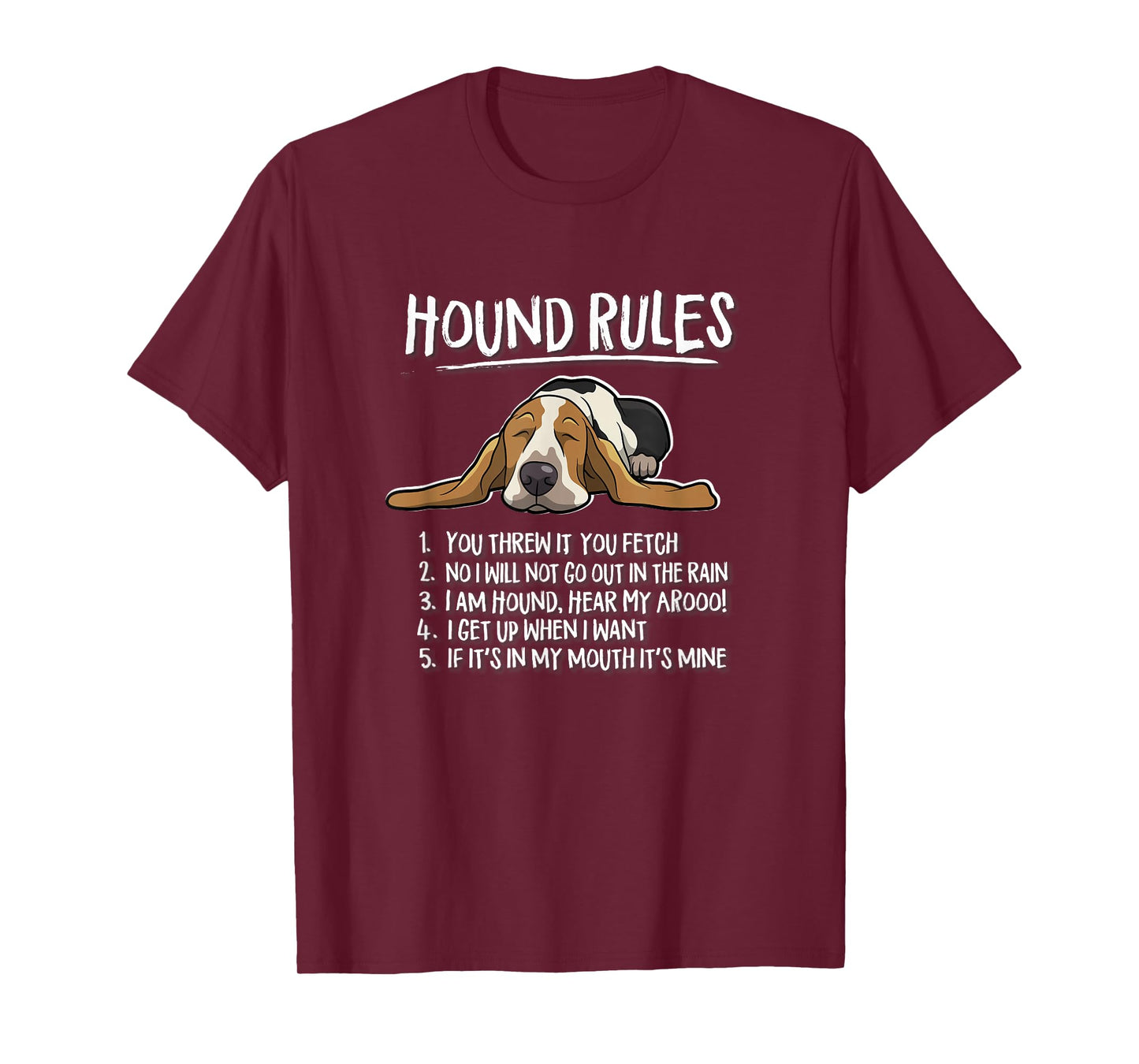 Cute Funny Sleep Nap Rules Basset Hound Lover T-Shirt