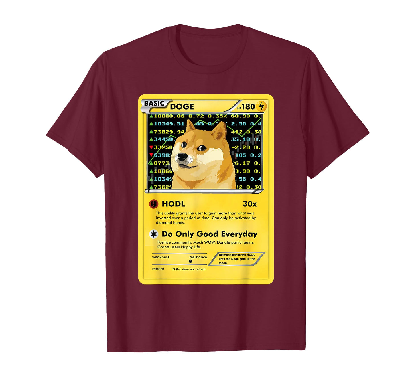 Funny Dogecoin T-Shirt Doge HODL Card Crypto Meme Men Kids T-Shirt Small