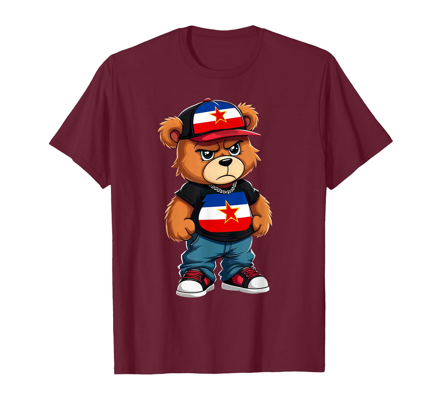 Yugoslav Flag Teddy Bear Yugoslavia Hip Hop T-Shirt