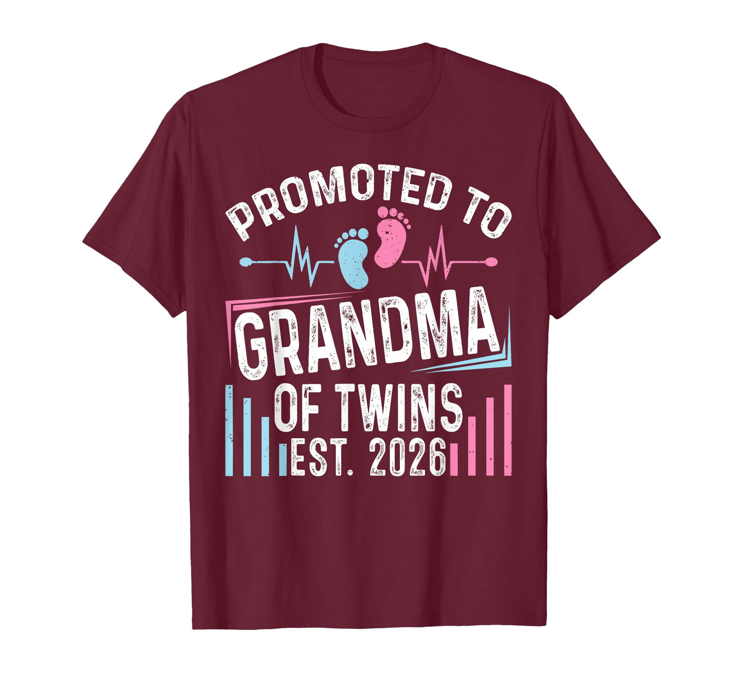 Promoted to Grandma of Twins Est 2026 Baby Shower Vintage T-Shirt