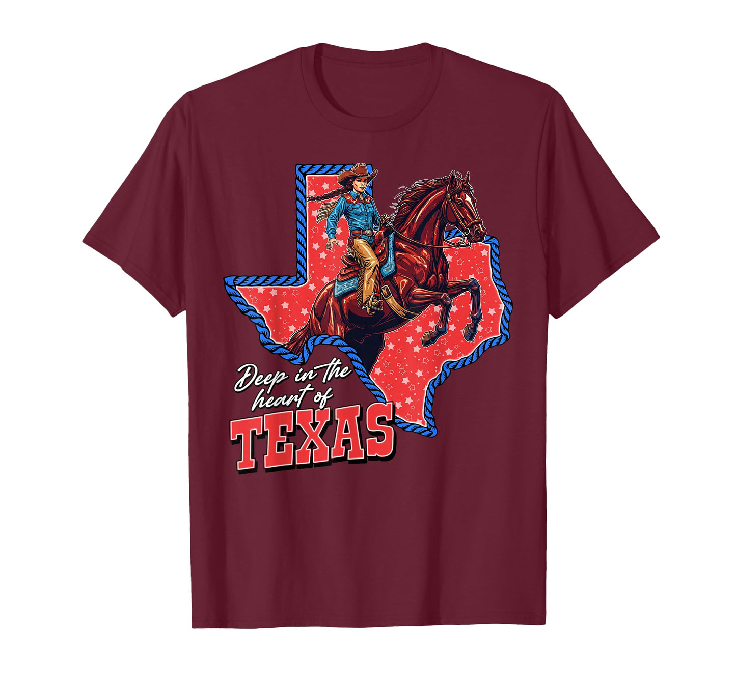 Deep in the Heart of Texas Cowgirl State Pride Cowboy T-Shirt