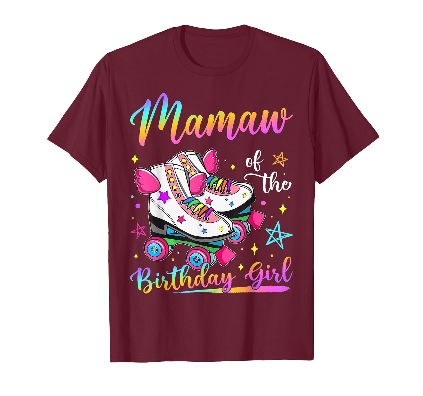 Mamaw Of The Birthday Girl Rolling Skate Family Matching T-Shirt