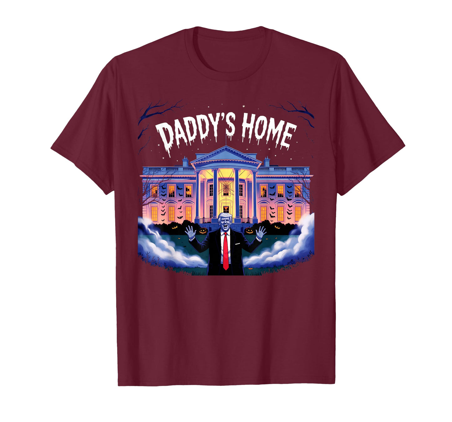 Funny Halloween 2025 Patriot Daddy's Home White House USA T-Shirt