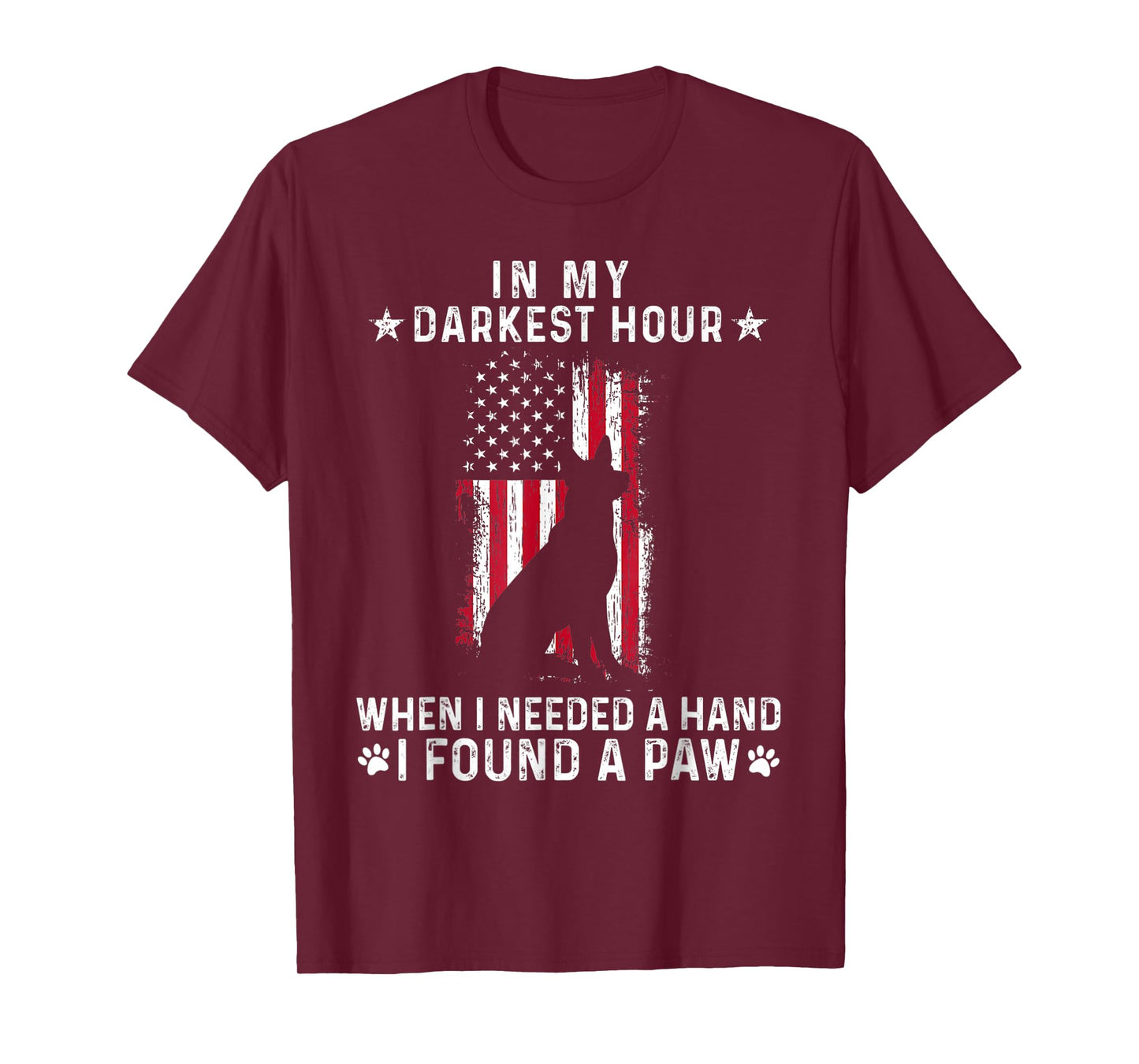 When I Needed A Hand I Found A Paw Unisex-Adults Dog Lover T-Shirt, Black, Small