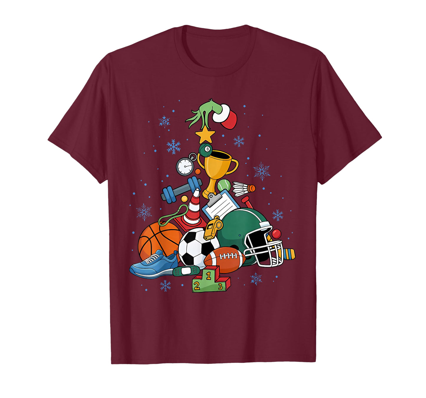 PE Teacher Christmas Tree Physical Education Instructor Xmas T-Shirt