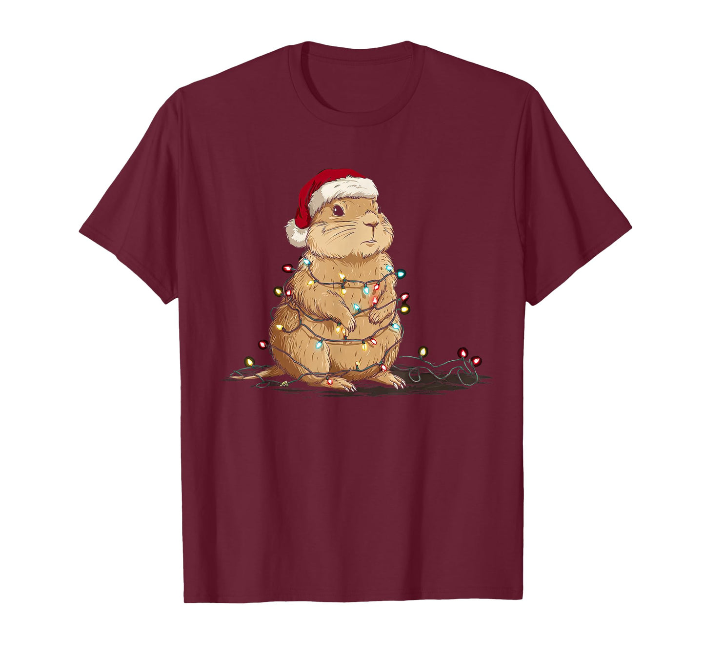 Funny Prairie Dog Christmas Graphics Animal Lights Lover T-Shirt
