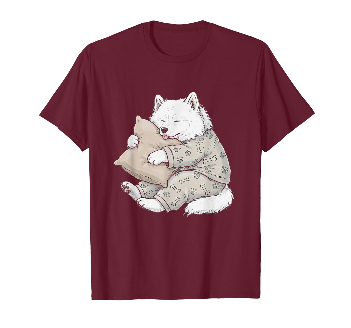 Funny Sleepy Samoyed Pajama Men Women Kids T-Shirt