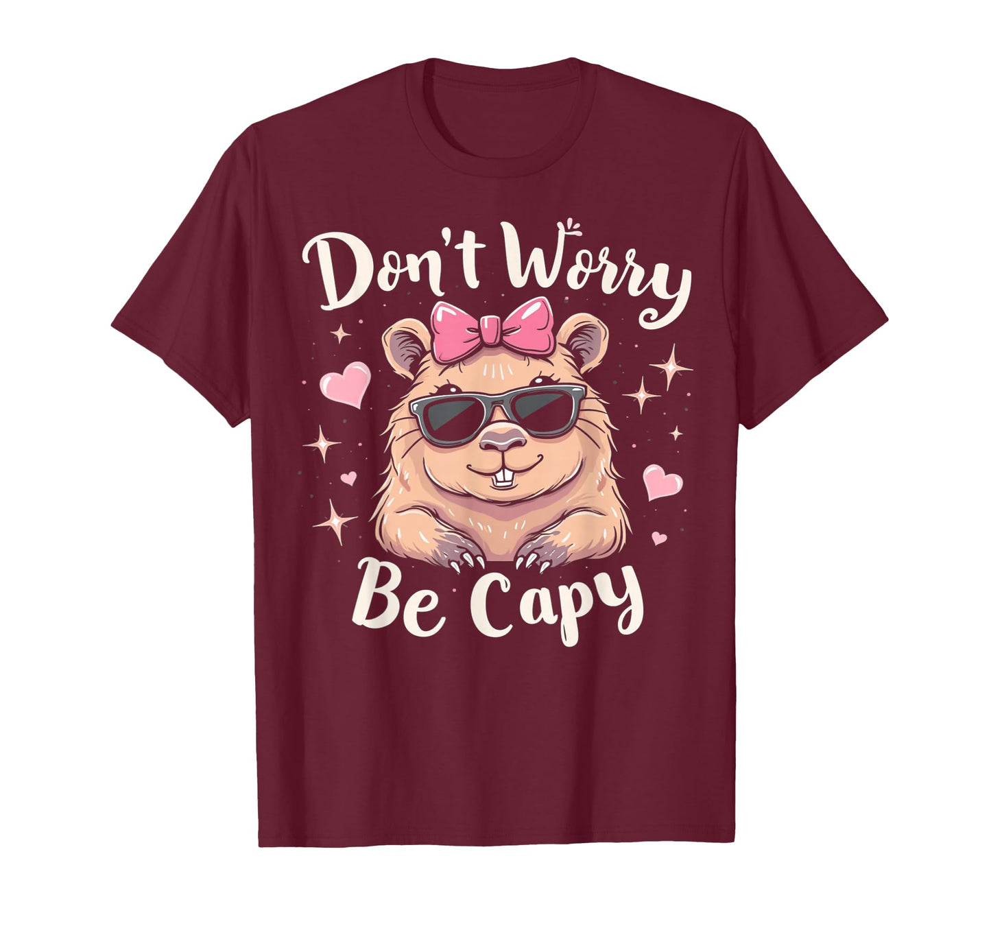 Funny Don't Worry Be Capy Kids Youth Womens Girl Capybara T-Shirt
