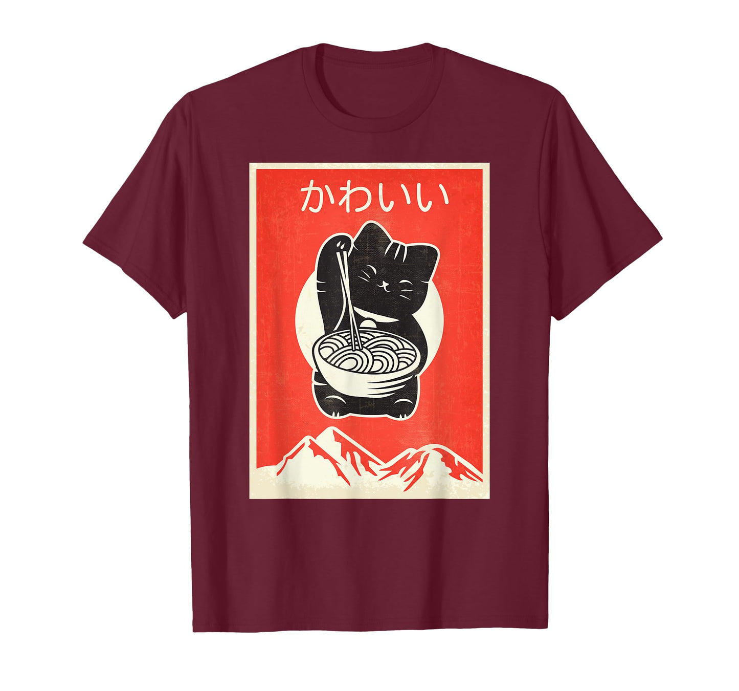 Vintage Kawaii Cat Anime T-Shirt Gift Retro Japanese Style T-Shirt