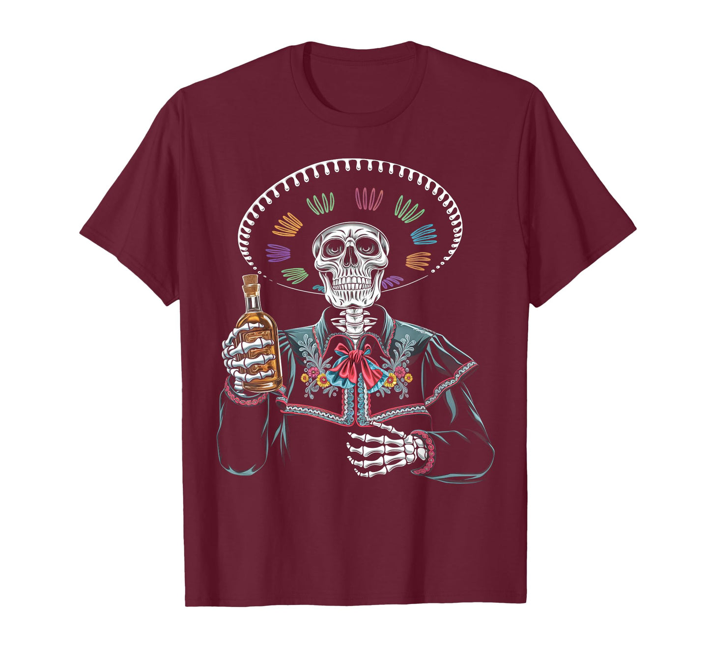 Skeleton Tequila Mexico Dia De Los Muertos Mexican Men T-Shirt