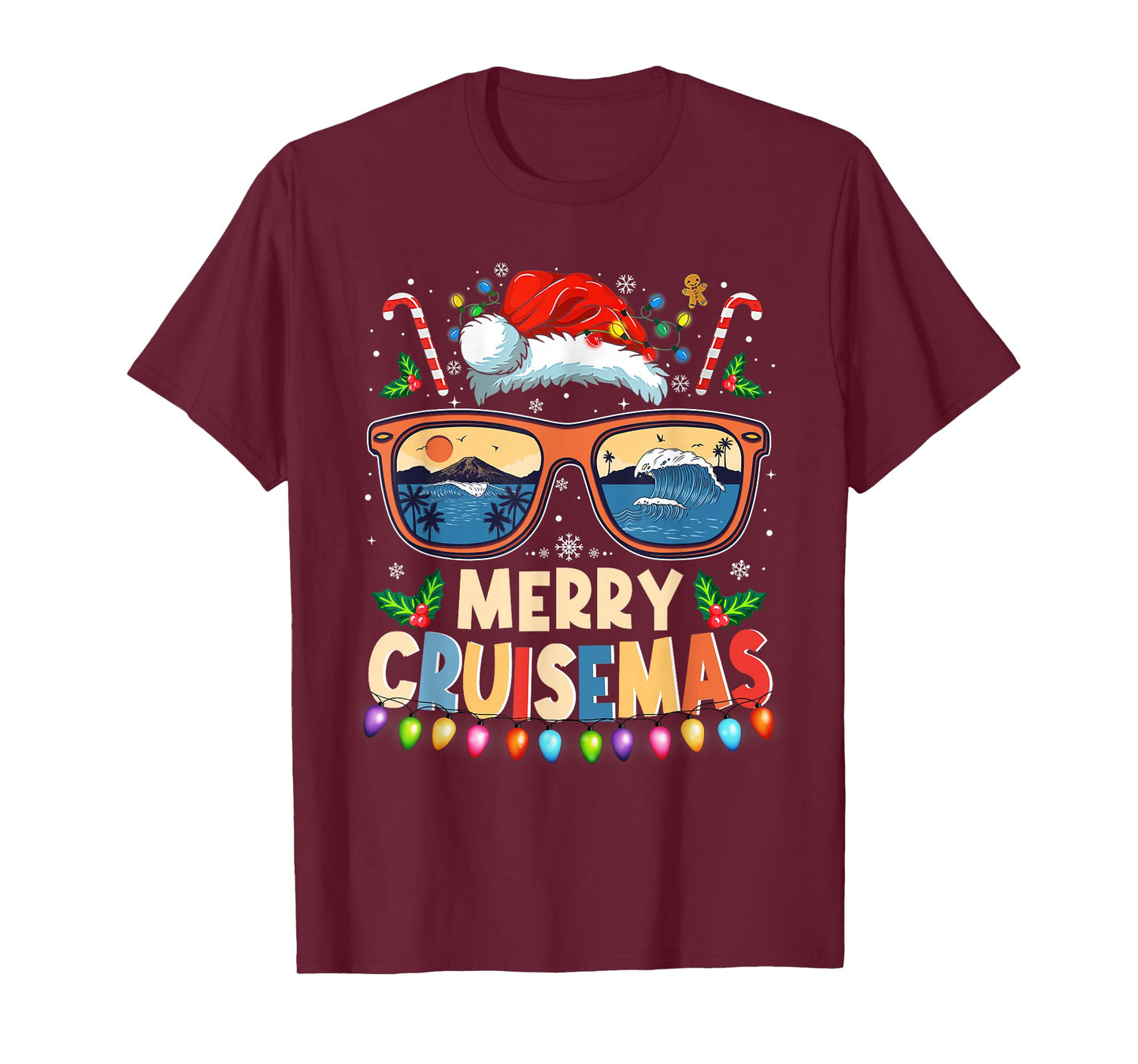Merry Cruisemas 2025 Funny Christmas Santa Reindeer Cruise T-Shirt