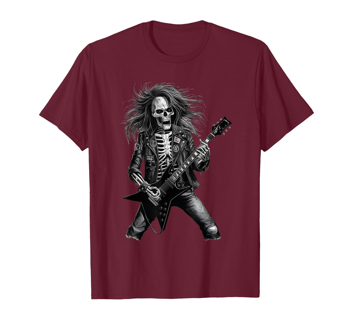 Skeleton Rocker With Guitar Men Skeleton Playing Guitar T-Shirt