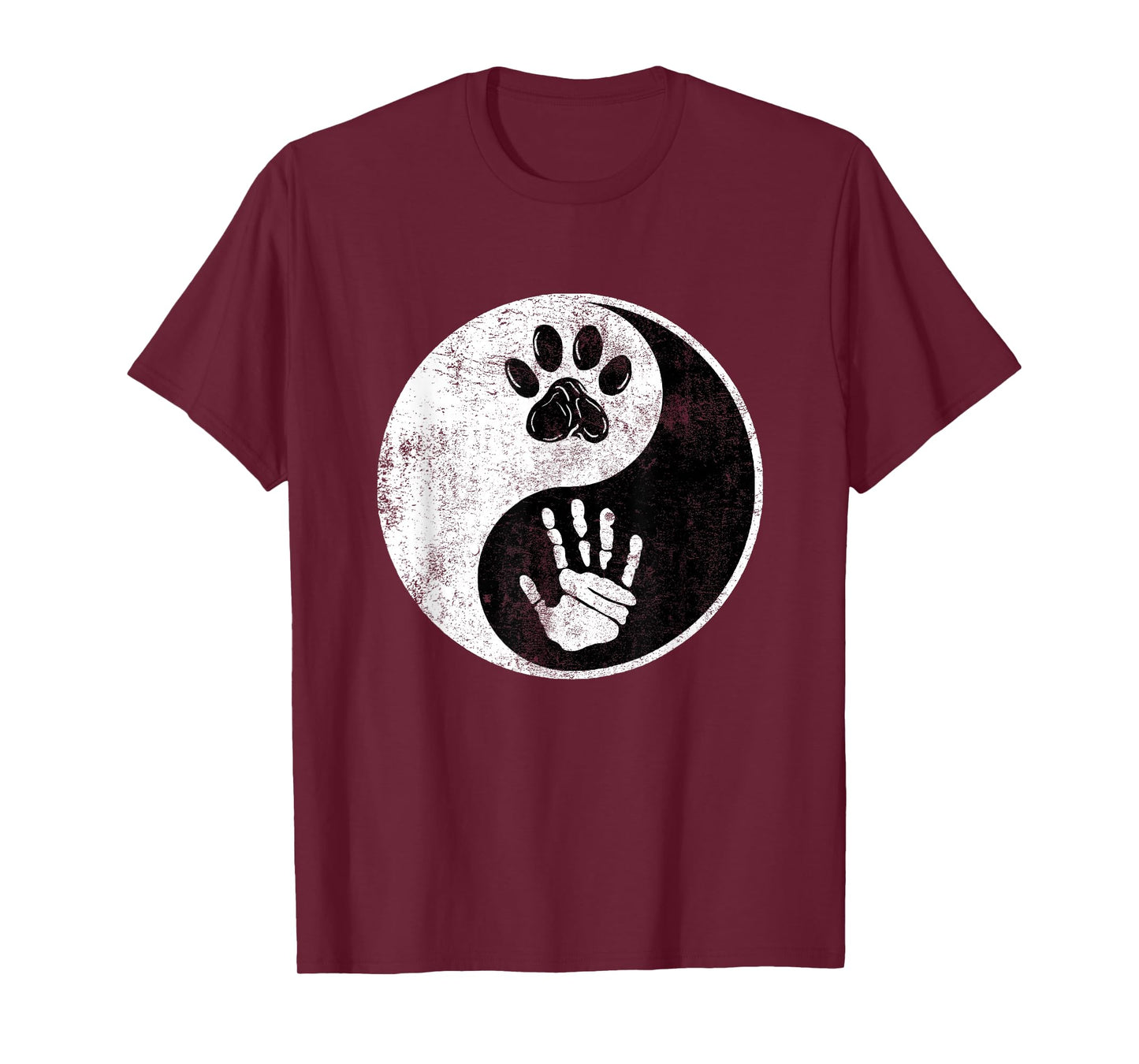 Paw Hand Yin Yang Cute Pet and Owner Harmony Balance Gift T-Shirt