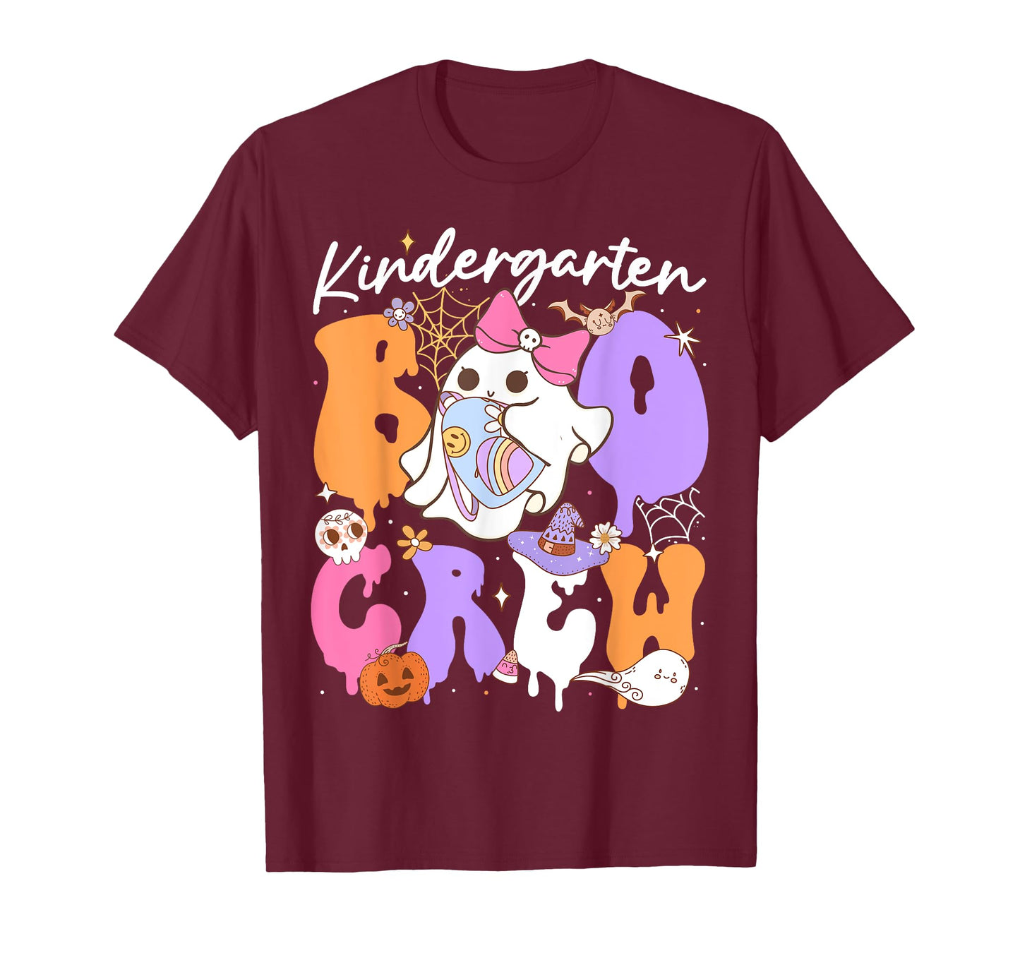Kindergarten Boo Crew Funny Halloween Teacher Kid T-Shirt