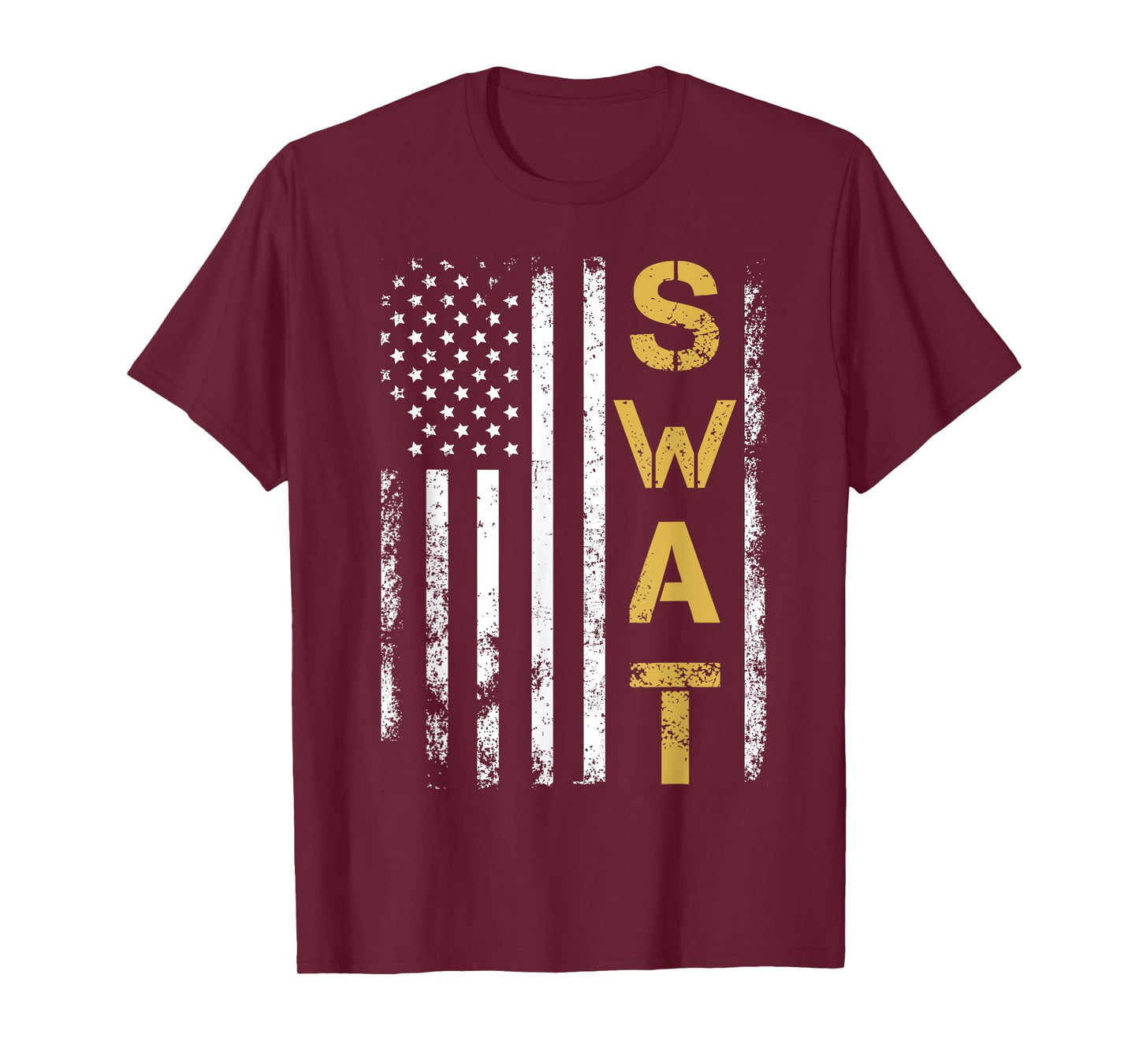 Retired SWAT American Flag Police Officer Thin Blue Line Women Men T-Shirt