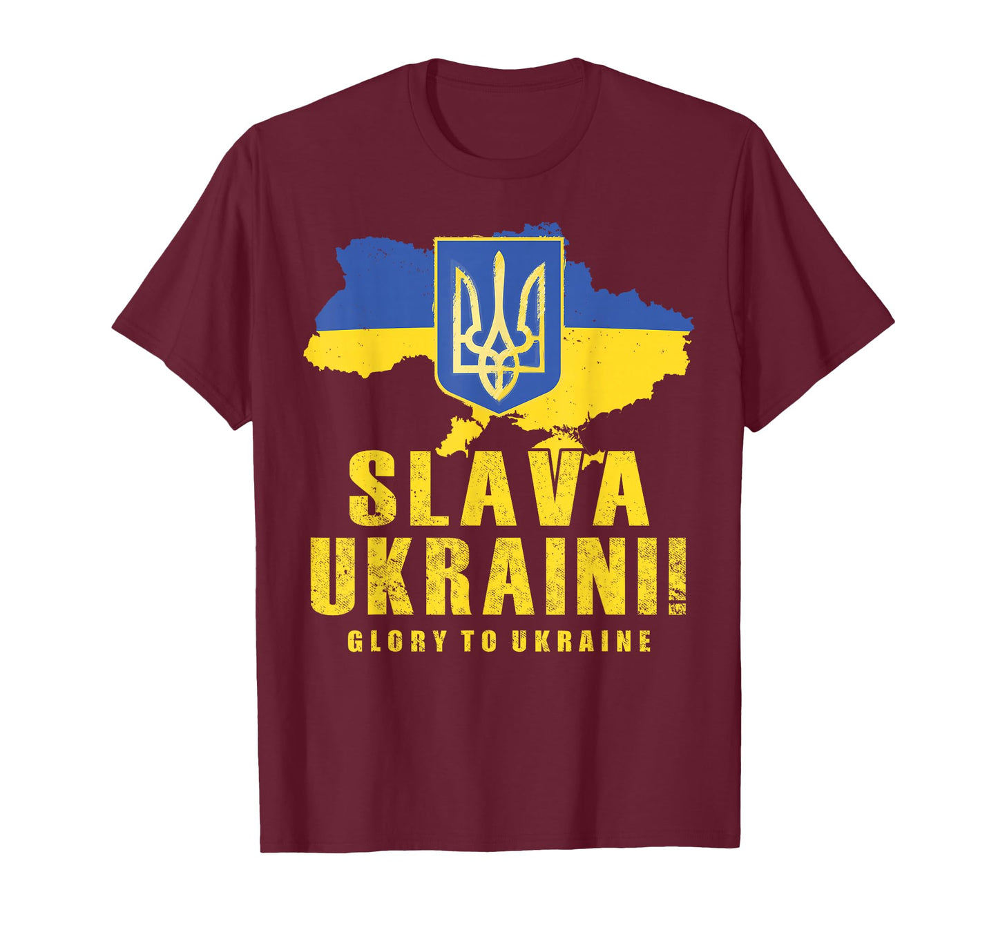 Ukraine Slava Ukraini Tryzub Glory to Ukraine Flag Map T-Shirt